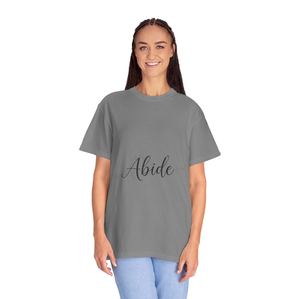 Abide in the Lord T-Shirt – Vine Design Christian Tee for Faithful Hearts Printify