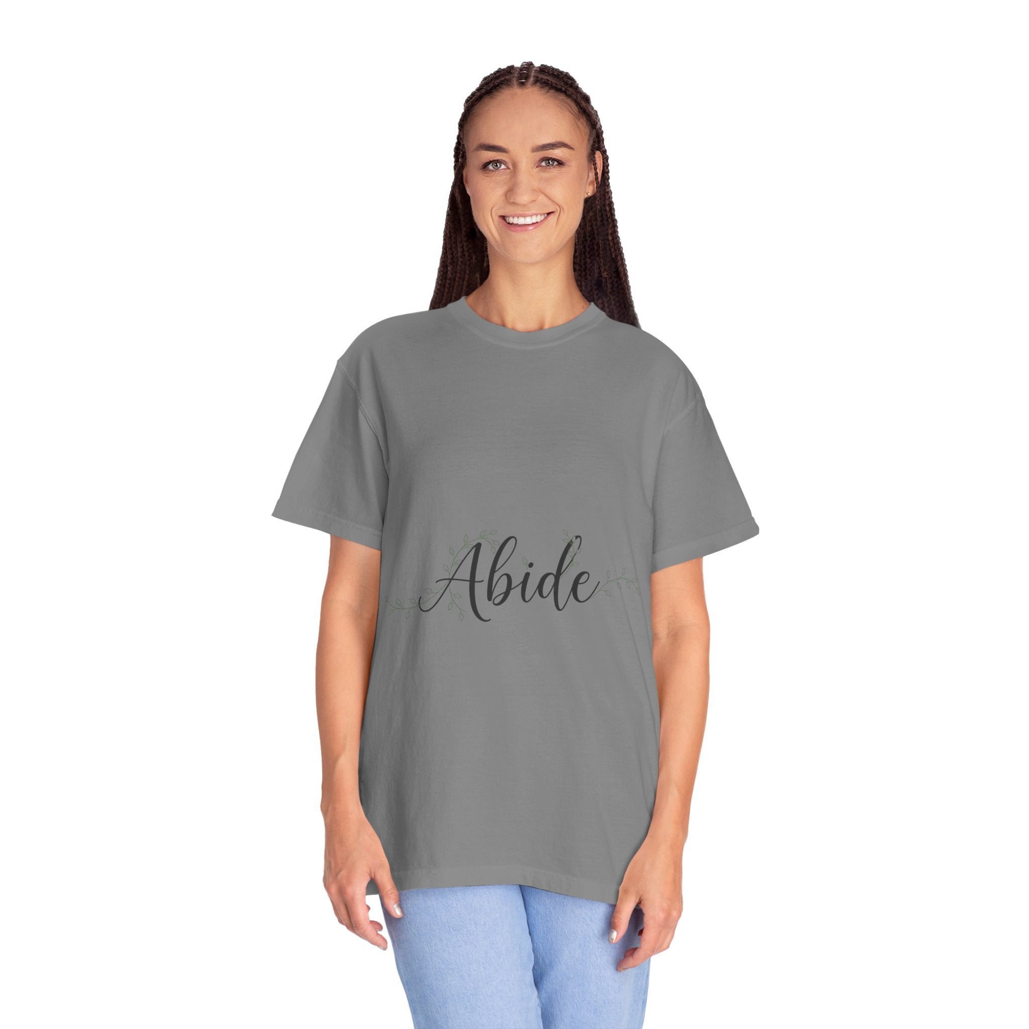 Abide in the Lord T-Shirt – Vine Design Christian Tee for Faithful Hearts Printify