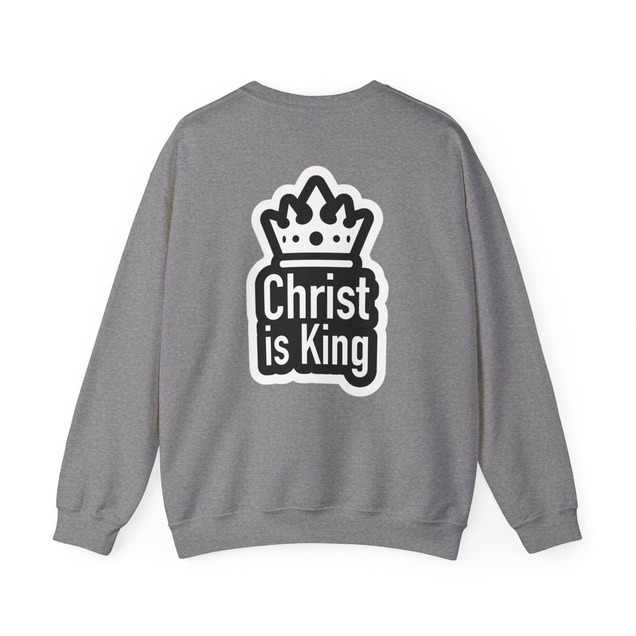 Christ is King Sweatshirt – Bold Crown & Cross Christian Hoodie for Unshakable Faith Printify