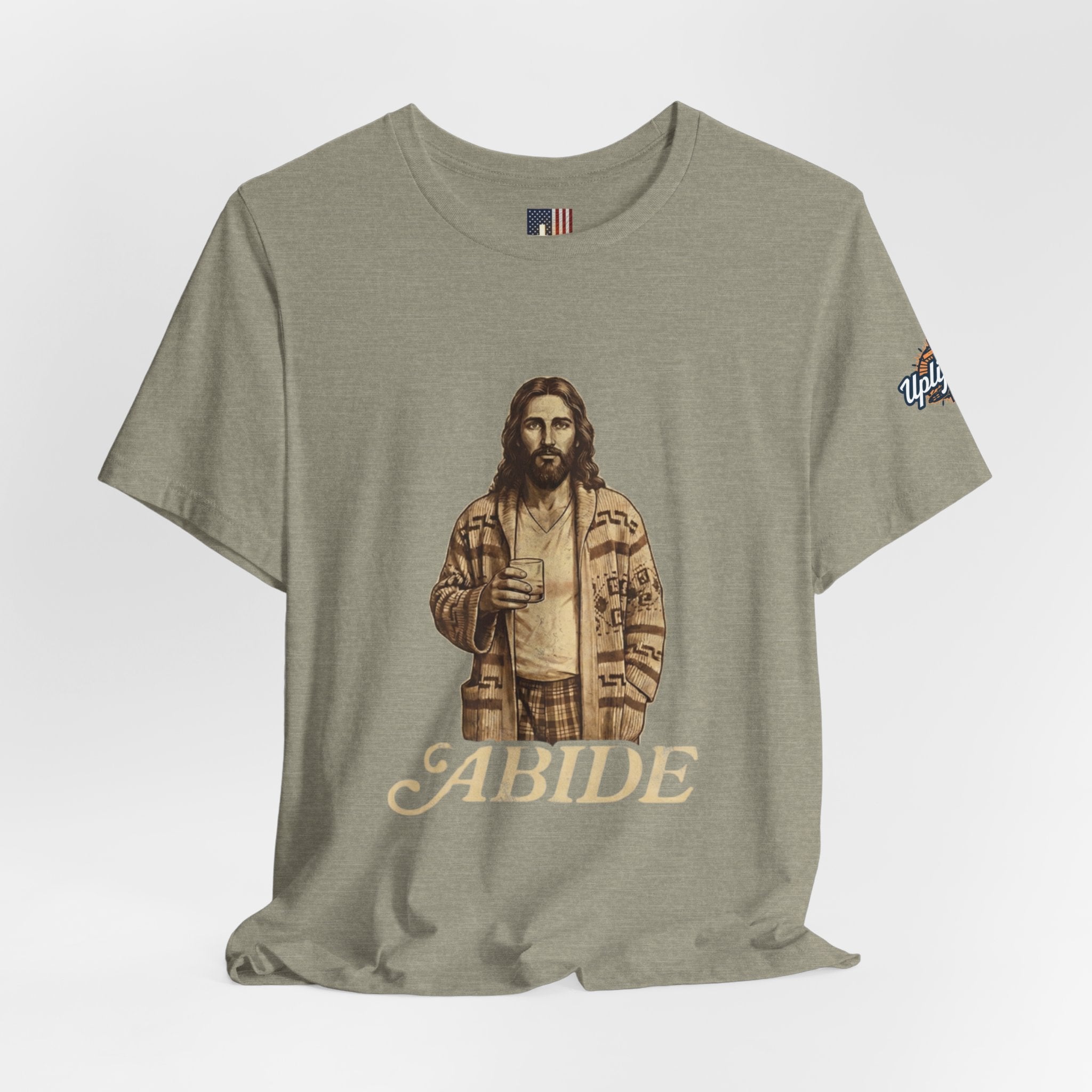 Abide Vintage Jesus Tee — "The Dude" Graphic Christian T-Shirt Printify