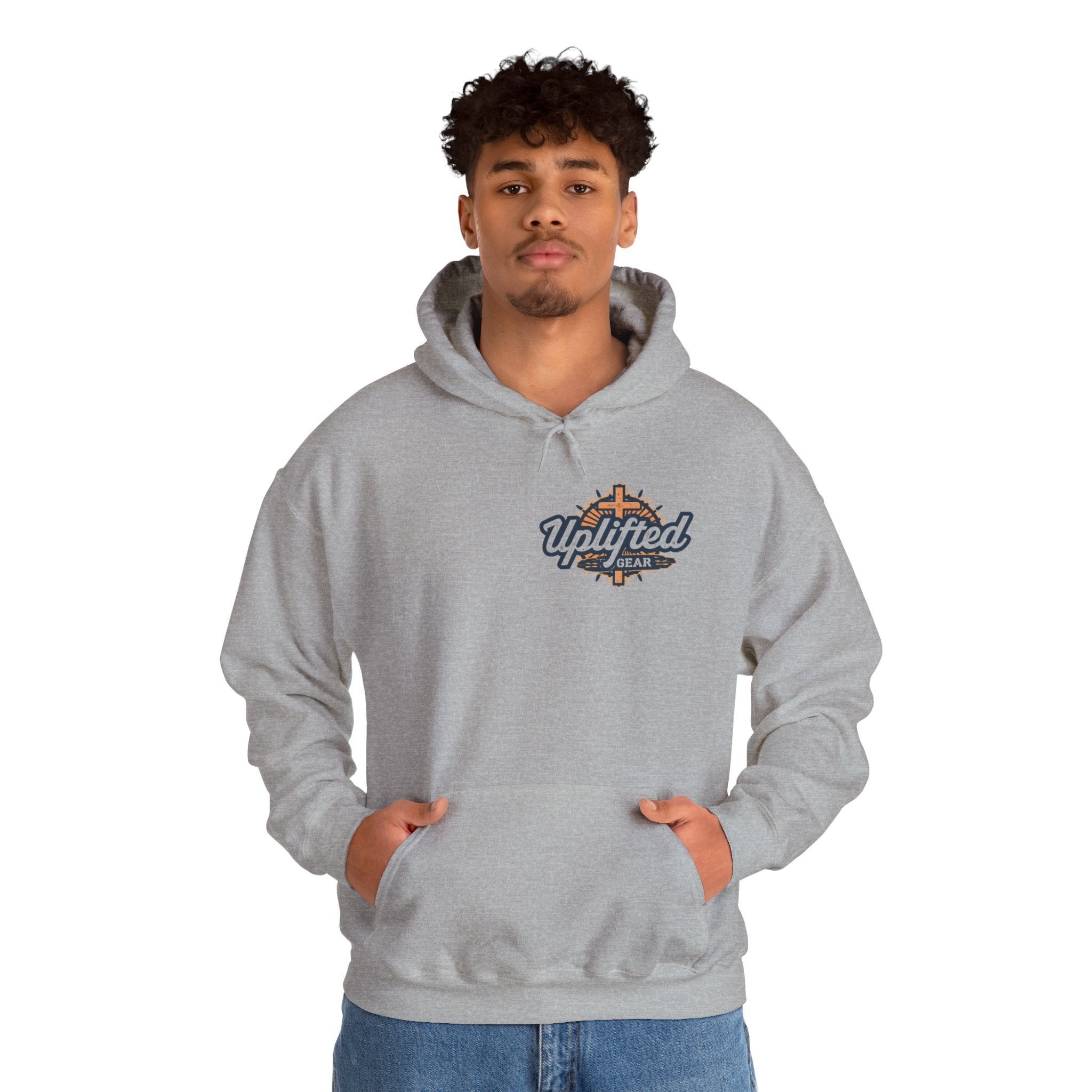Uplifted Gear Christian Hoodie – Bold Logo Faith Hoodie for Inspired Living Printify