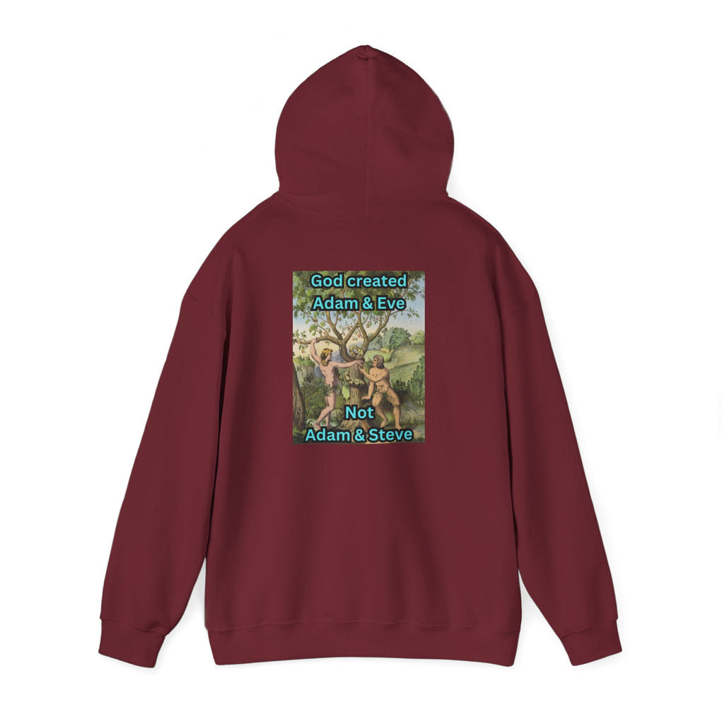 God Created Adam and Eve Hoodie – Biblical Truth Christian Hoodie for Unshakable Faith Printify