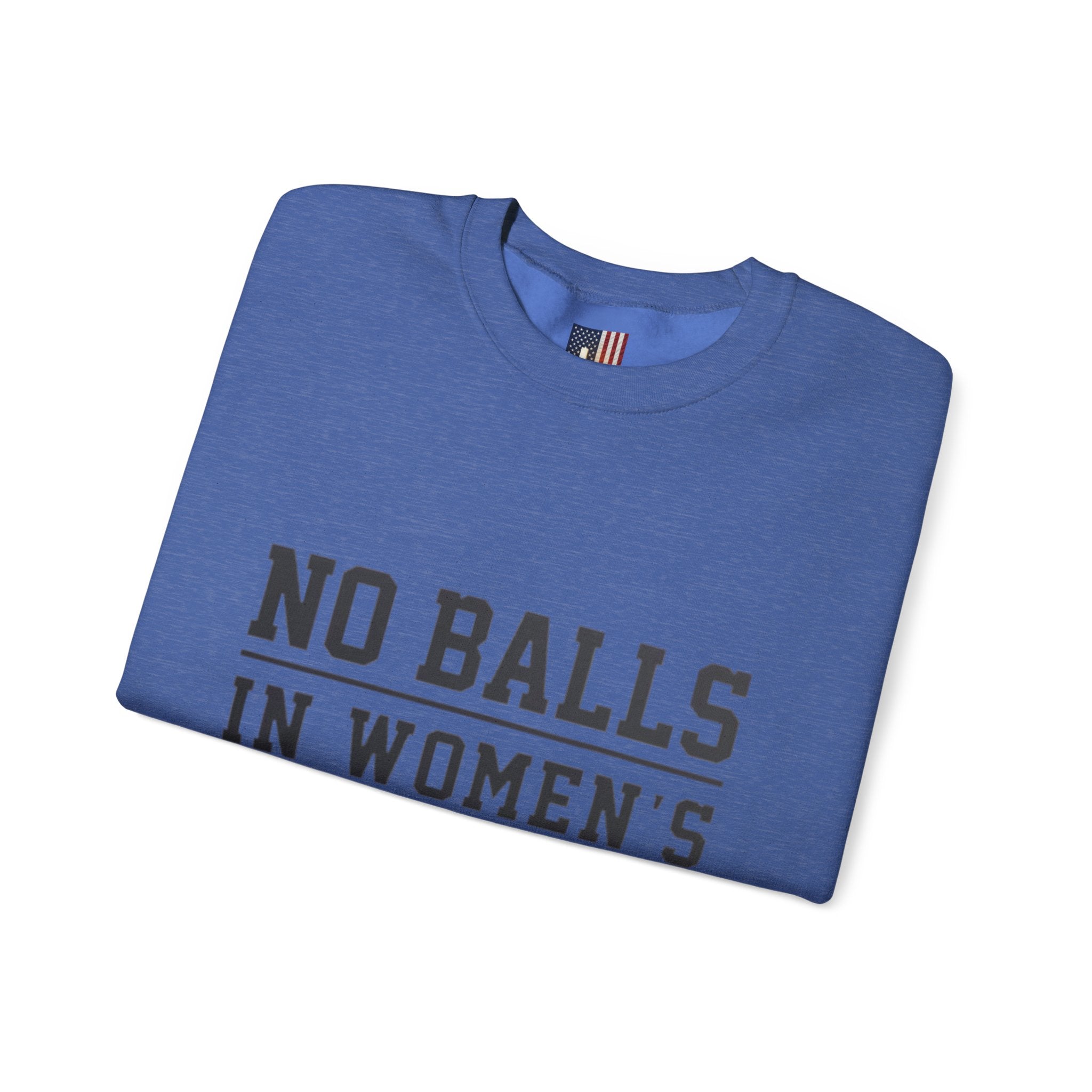 No Balls in Women's Stalls Crewneck Sweatshirt — Bold Statement Pullover Printify