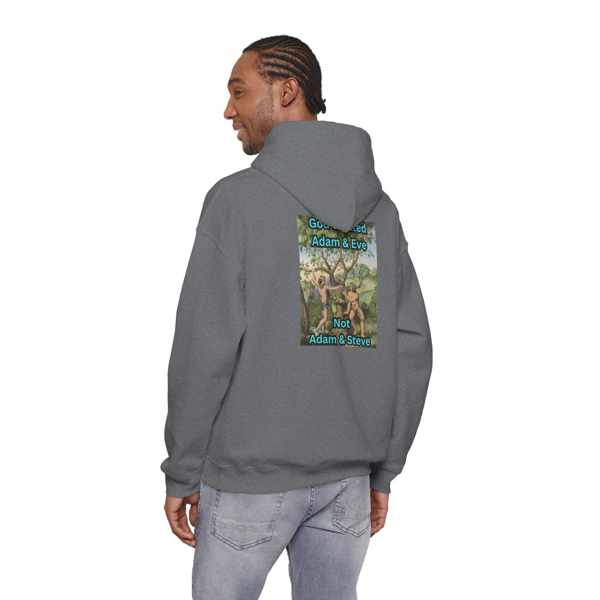 God Created Adam and Eve Hoodie – Biblical Truth Christian Hoodie for Unshakable Faith Printify