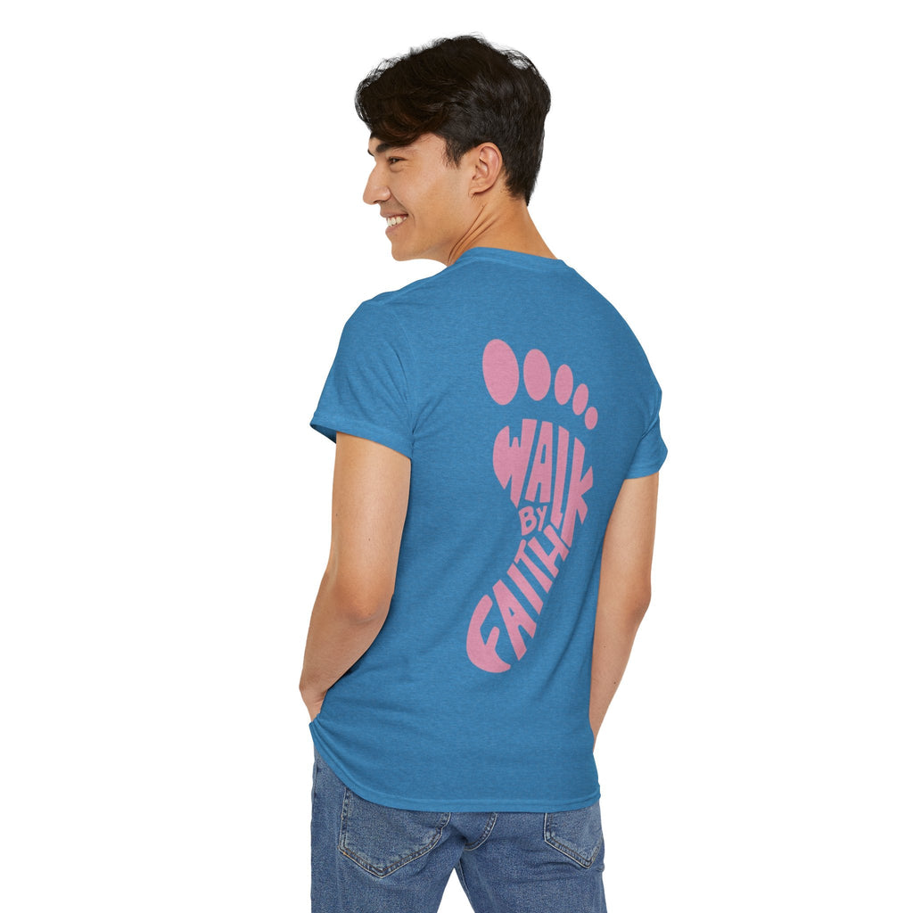 Walk By Faith Footprint T-Shirt Printify