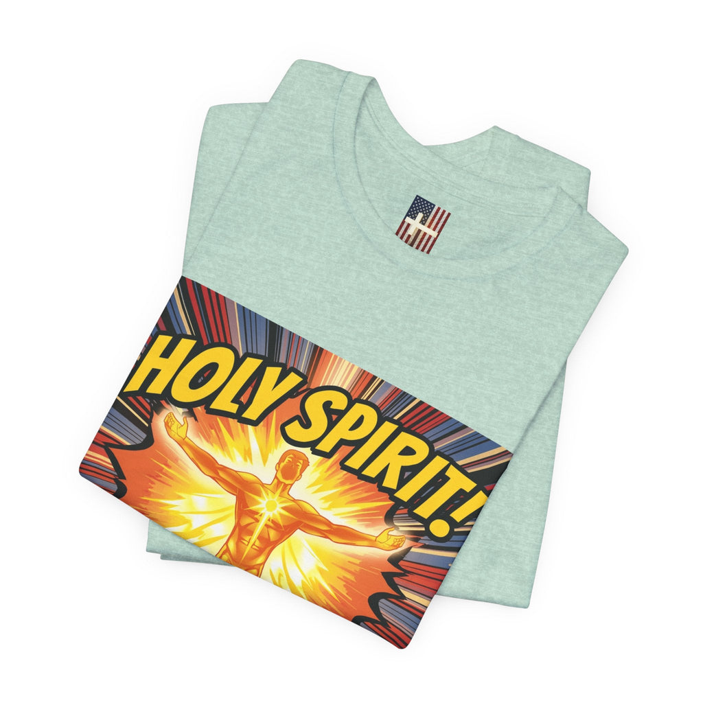 Holy Spirit Activate T-shirt – Superhero Christian T-shirt with Vibrant Power-Up Design for Faith-Fueled Boldness Printify