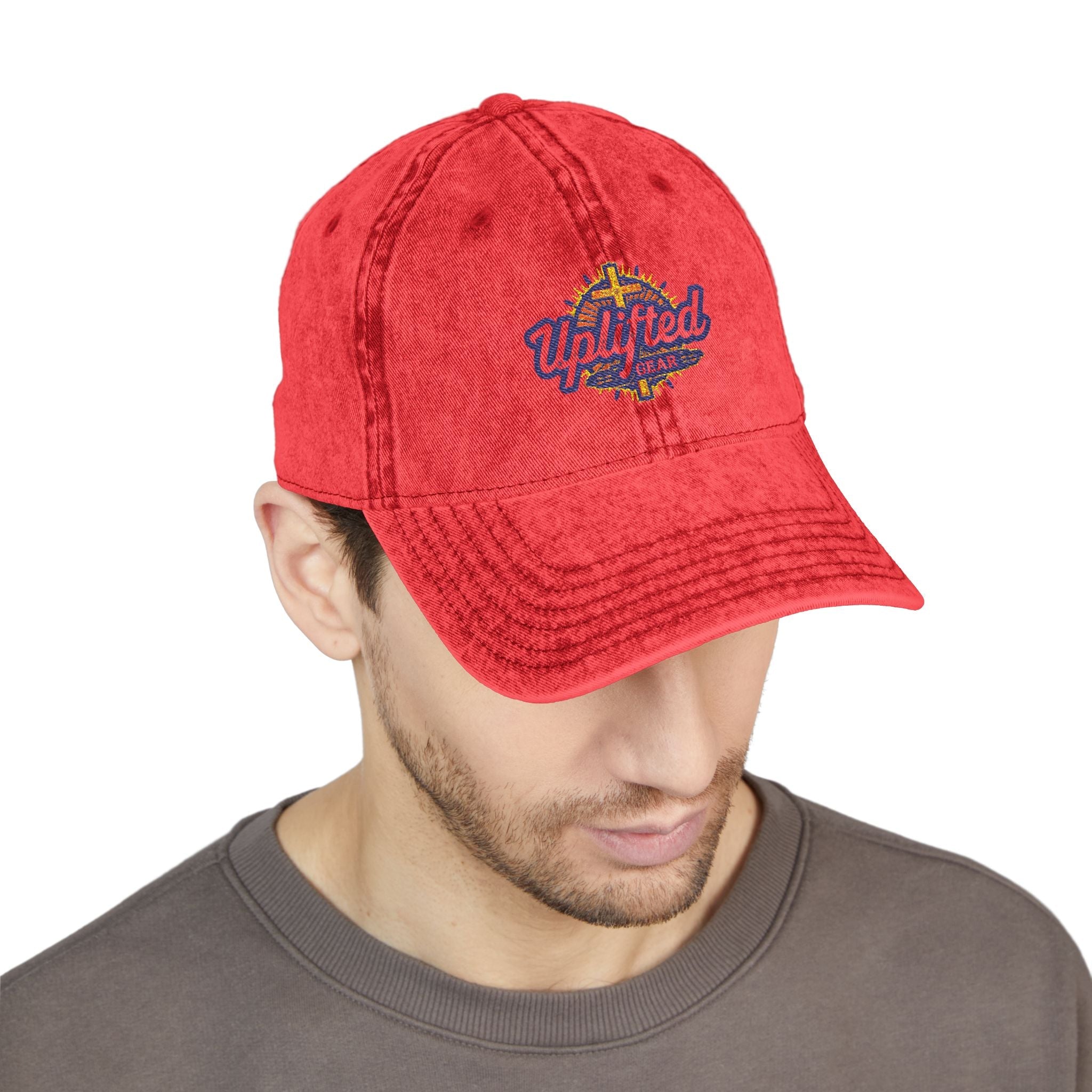 Uplifted Gear Embroidered Christian Hat – Bold Faith Cap for Inspired Living Printify