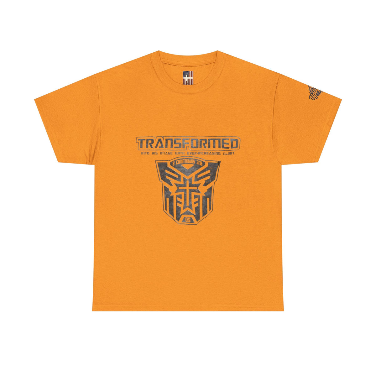 Transformer Logo Christian T-shirt | 2 Corinthians 3:18 Bible Verse T-shirt Printify