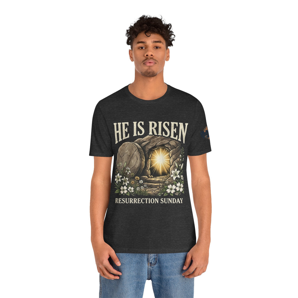 He Is Risen T-Shirt — Jesus Christ Resurrection Easter Tee Printify