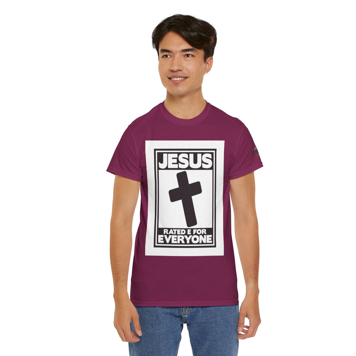 Jesus, Rated E for Everyone T-shirt - Gamer Faith T-shirt - Christian Video Game Parody Printify