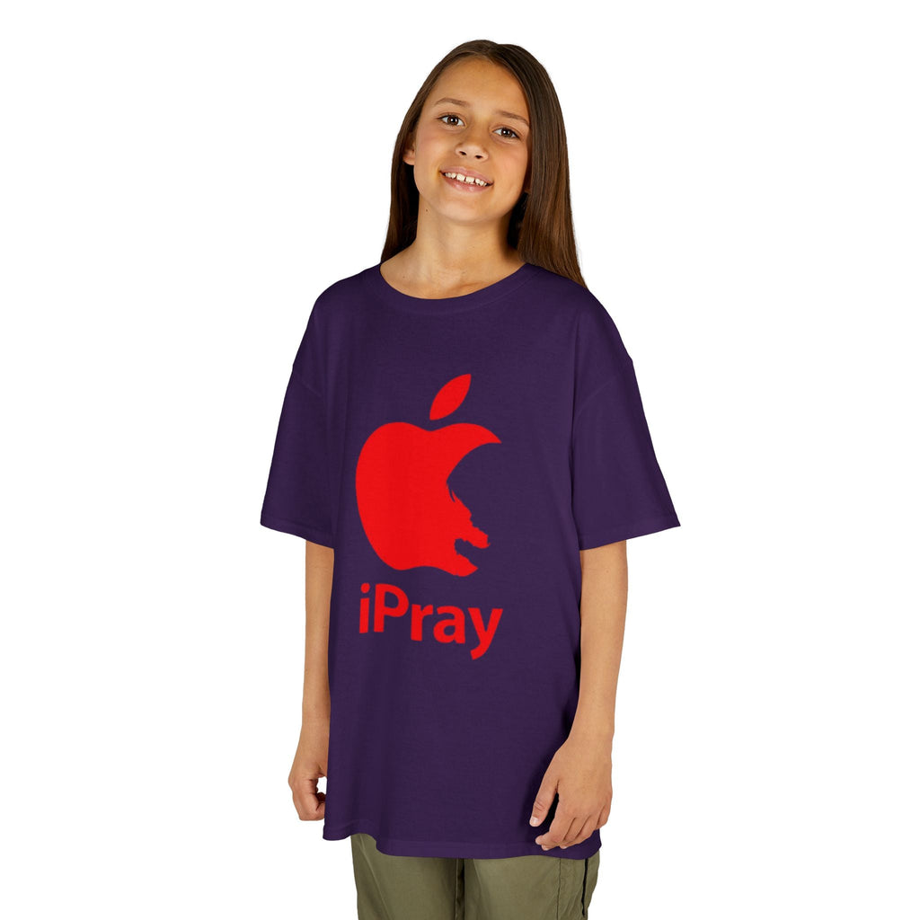Kids Graphic Tee — Red iPray Logo Prayer Shirt for Children Printify