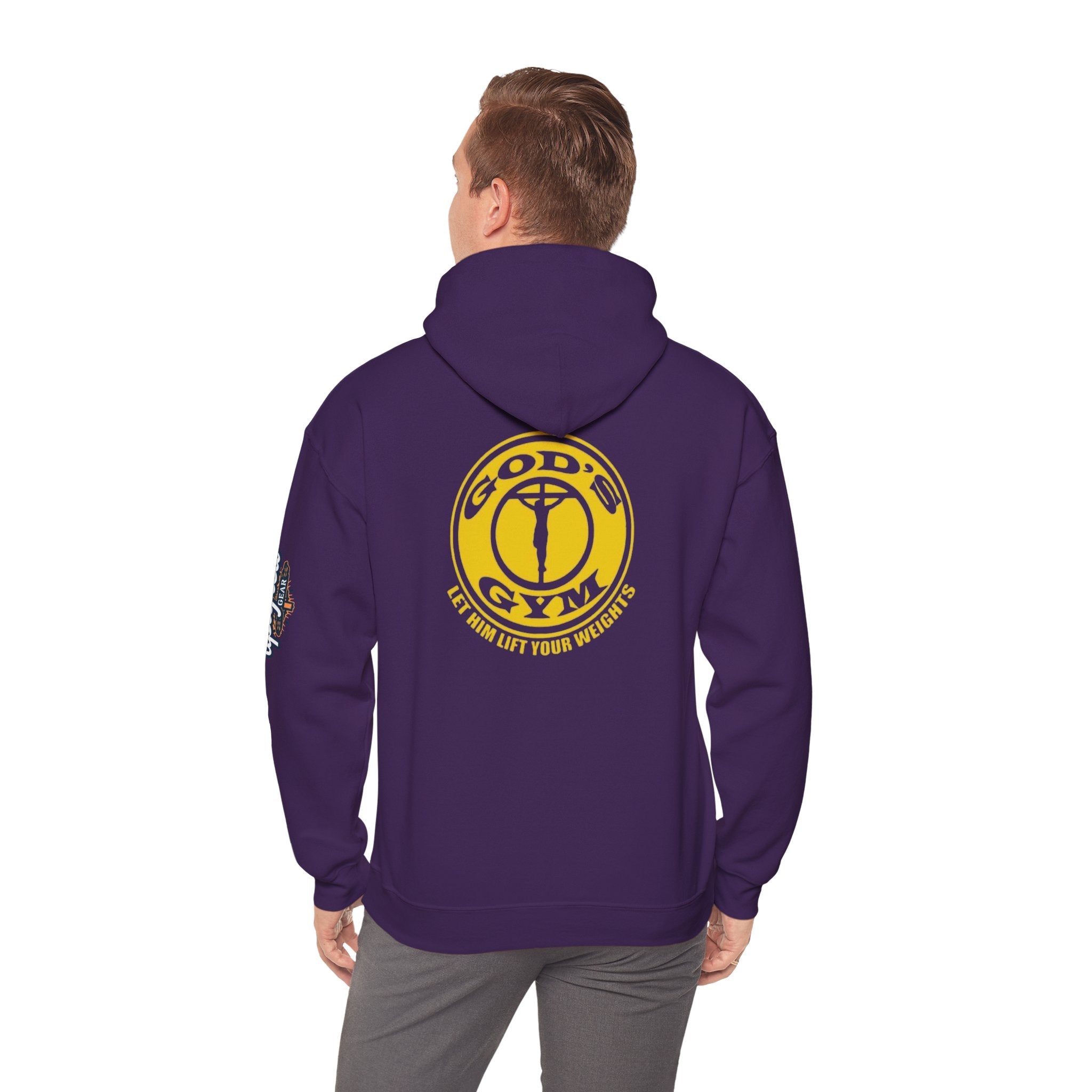 God's Gym Hoodie — "Let Him Lift Your Weights" Christian Fitness Hoodie Printify