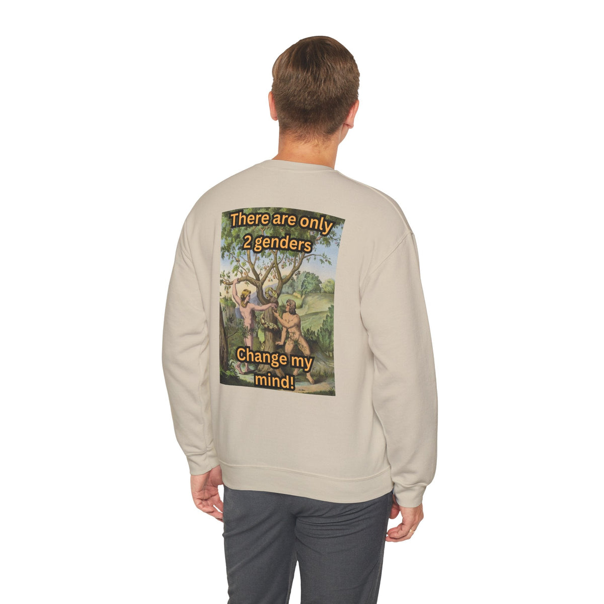 There Are Only 2 Genders Sweatshirt – Adam & Eve Cross Christian Hoodie for Bold Truth Printify
