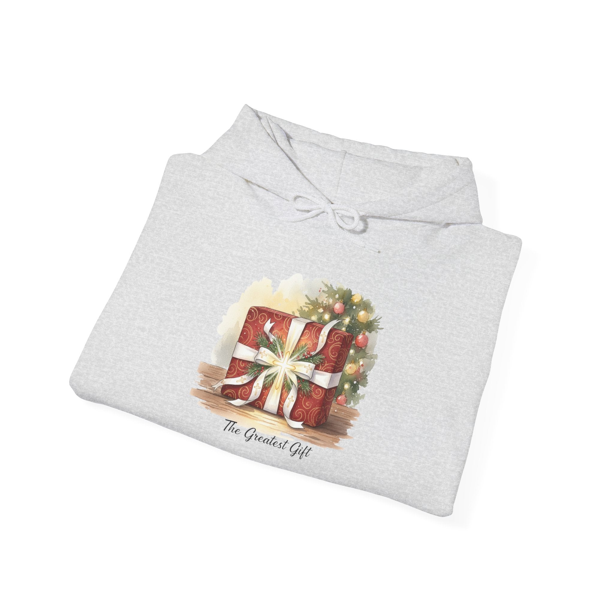 The Greatest Gift Hoodie – Cross Bow Present Christian Hoodie for Christmas Salvation & Eternal Faith Printify