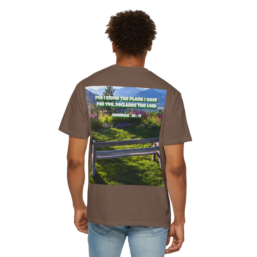 Bible Verse Unisex Garment-Dyed T-shirt  - Jeremiah 29 : 11 Printify