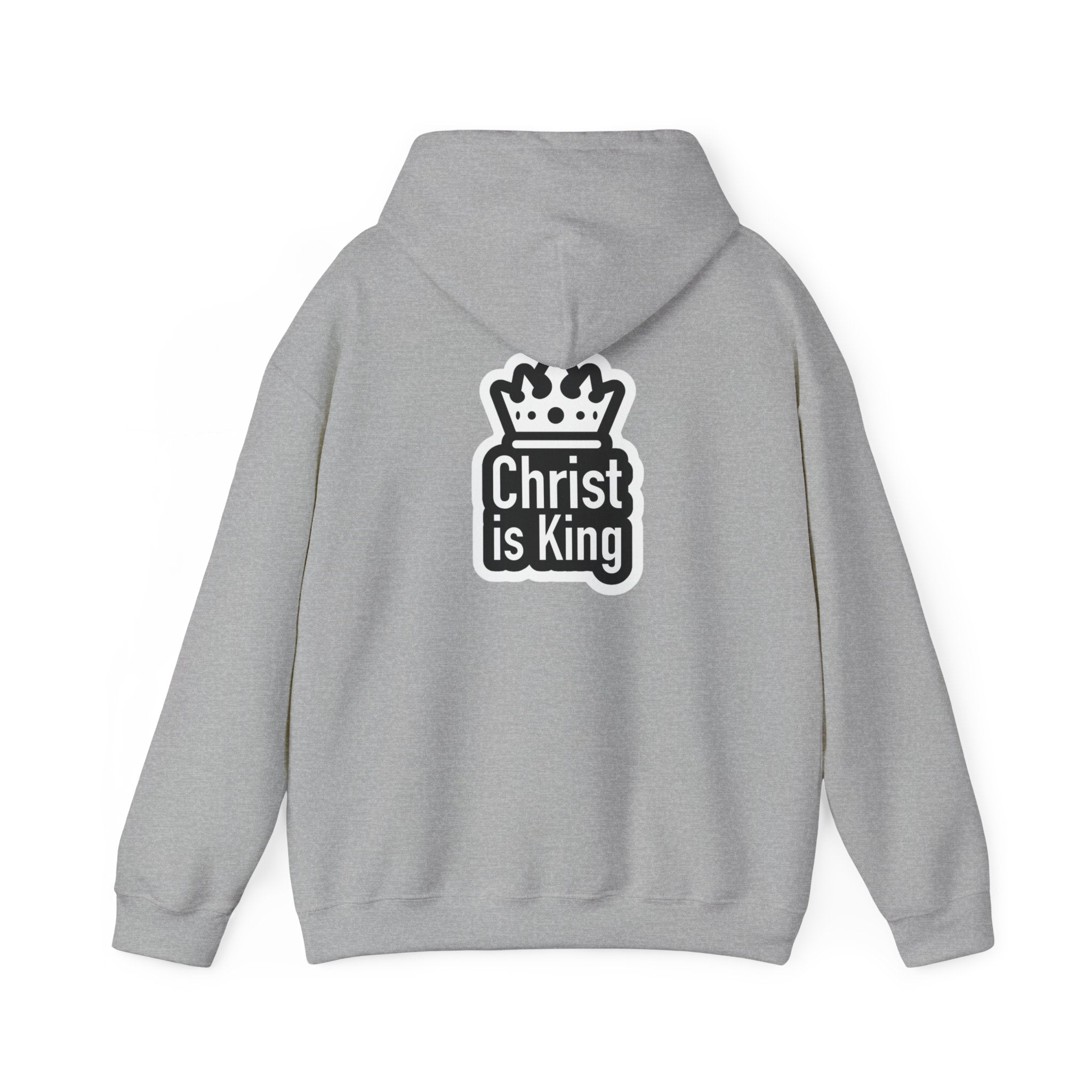 Christ is King Hoodie – Bold Crown & Cross Christian Sweatshirt for Unshakable Faith Printify