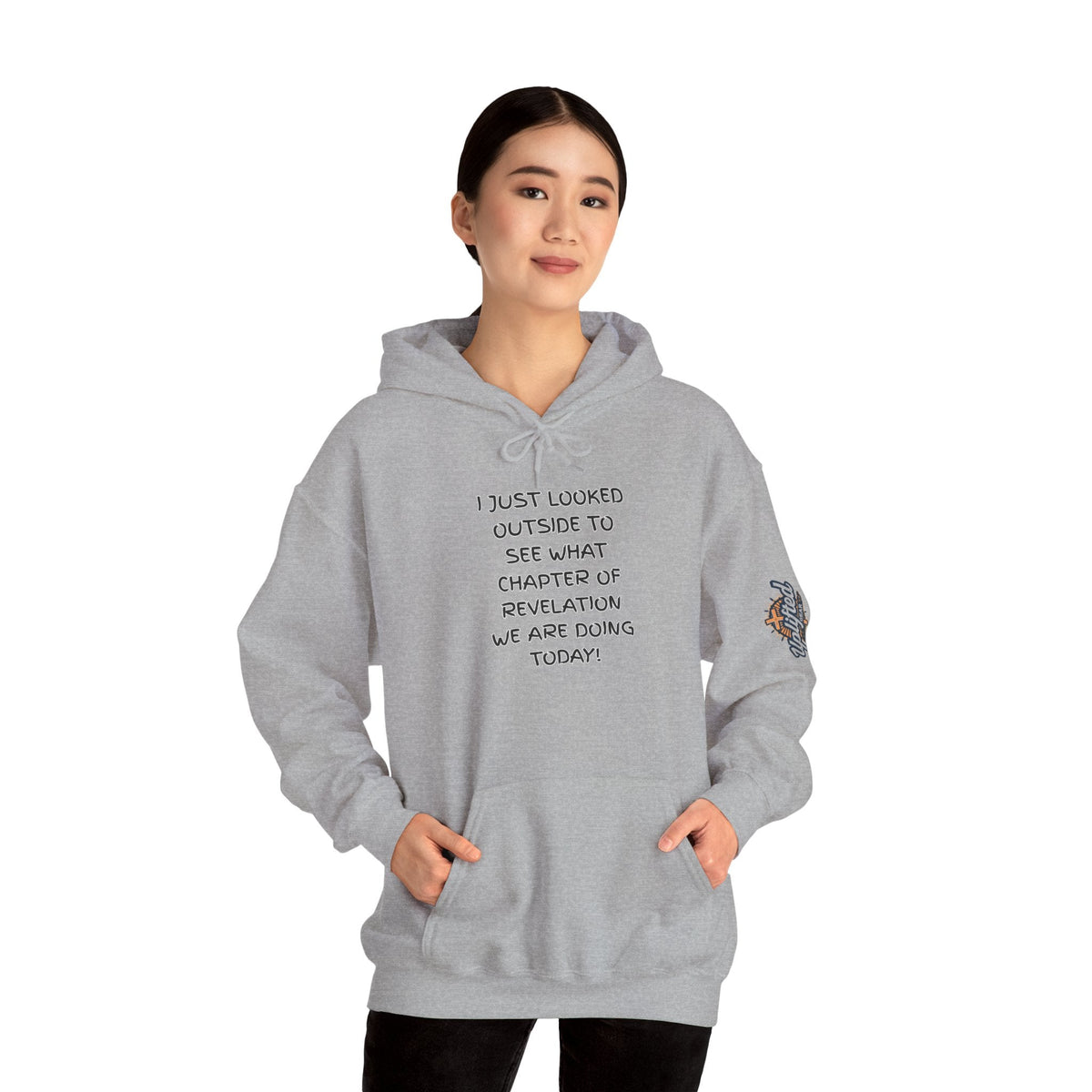 What Chapter of Revelation Hoodie – I Looked Outside My Window Christian Sweatshirt for End Times Humor & Faith Printify
