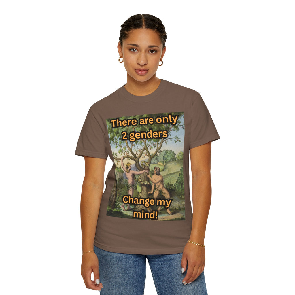There Are Only 2 Genders T-Shirt – Adam & Eve Cross Christian Tee for Bold Faith Printify