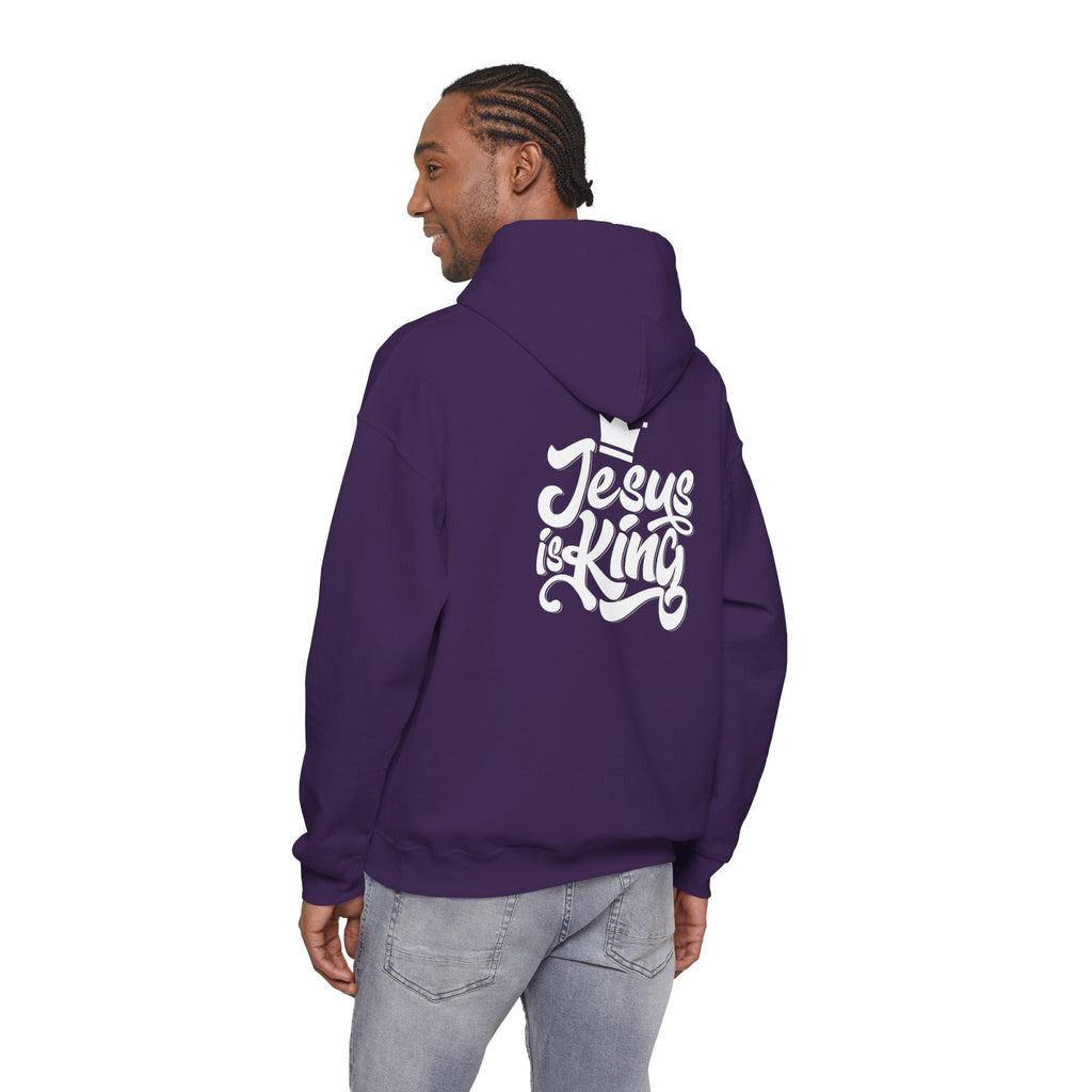 Jesus is King Hoodie – Bold Crown & Cross Christian Sweatshirt for Eternal Reign & Cozy Faith Printify