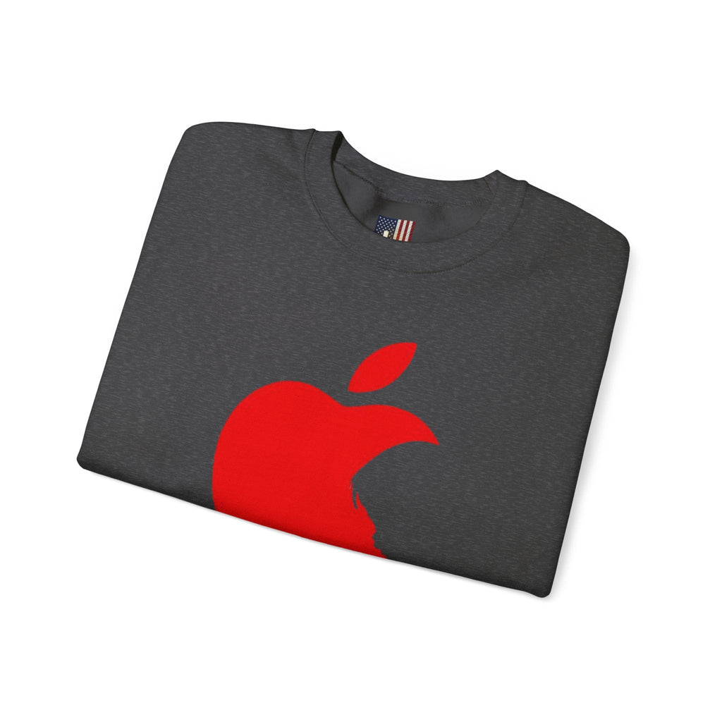 iPray Apple Logo Sweatshirt — Funny Christian Sweatshirt (Minimal Red Apple Graphic) Printify