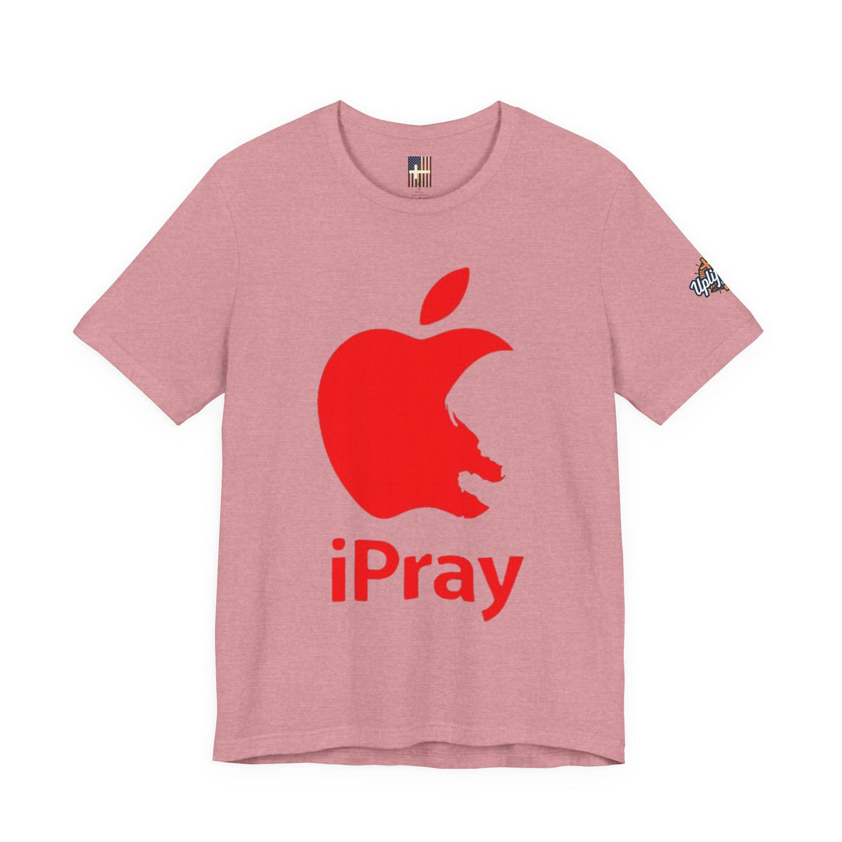 iPray Red Apple Christian T-Shirt — Faith Graphic Tee Printify