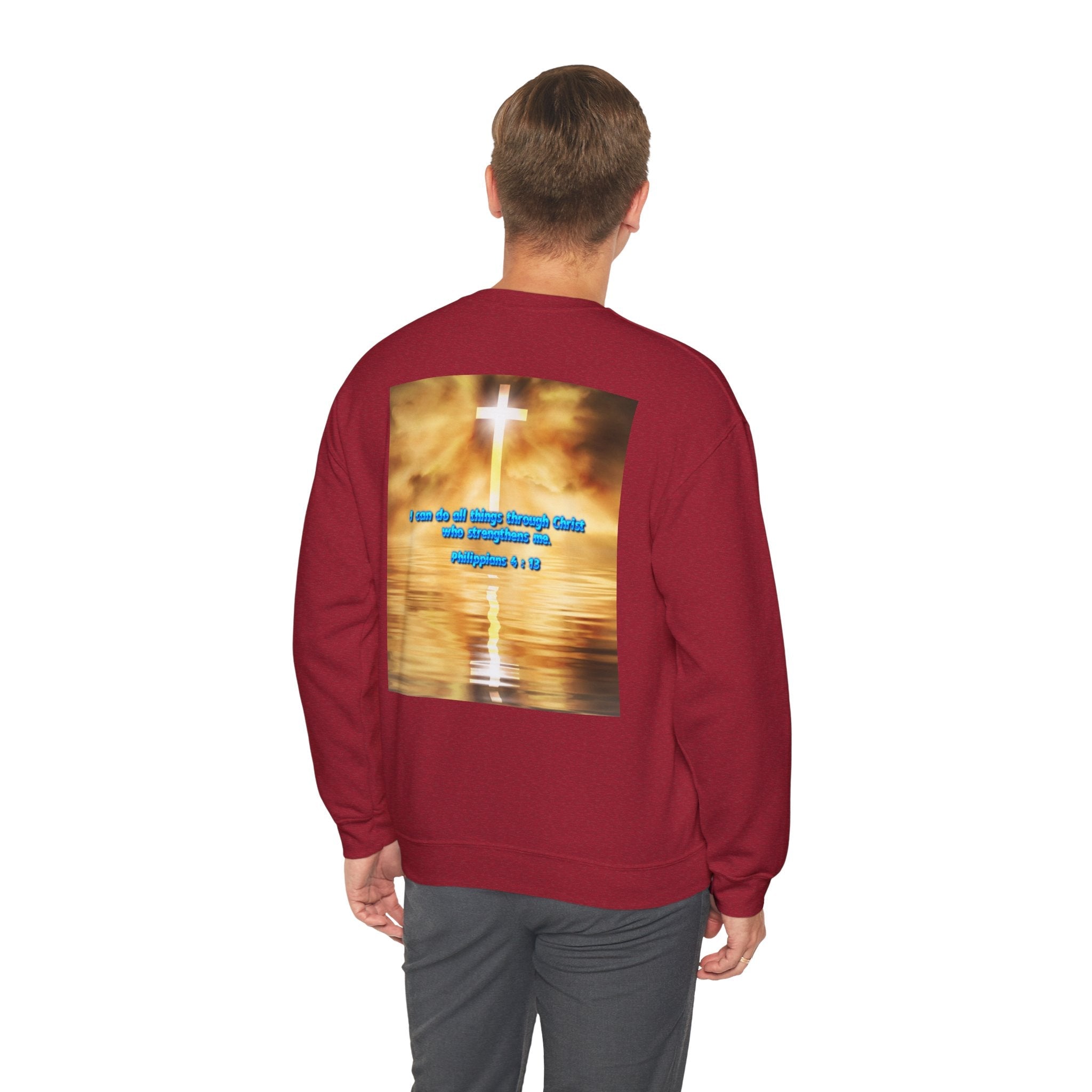 Bible Verse Heavy Blend™ Crewneck Sweatshirt Unisex  - Philippians 4 : 13 Printify