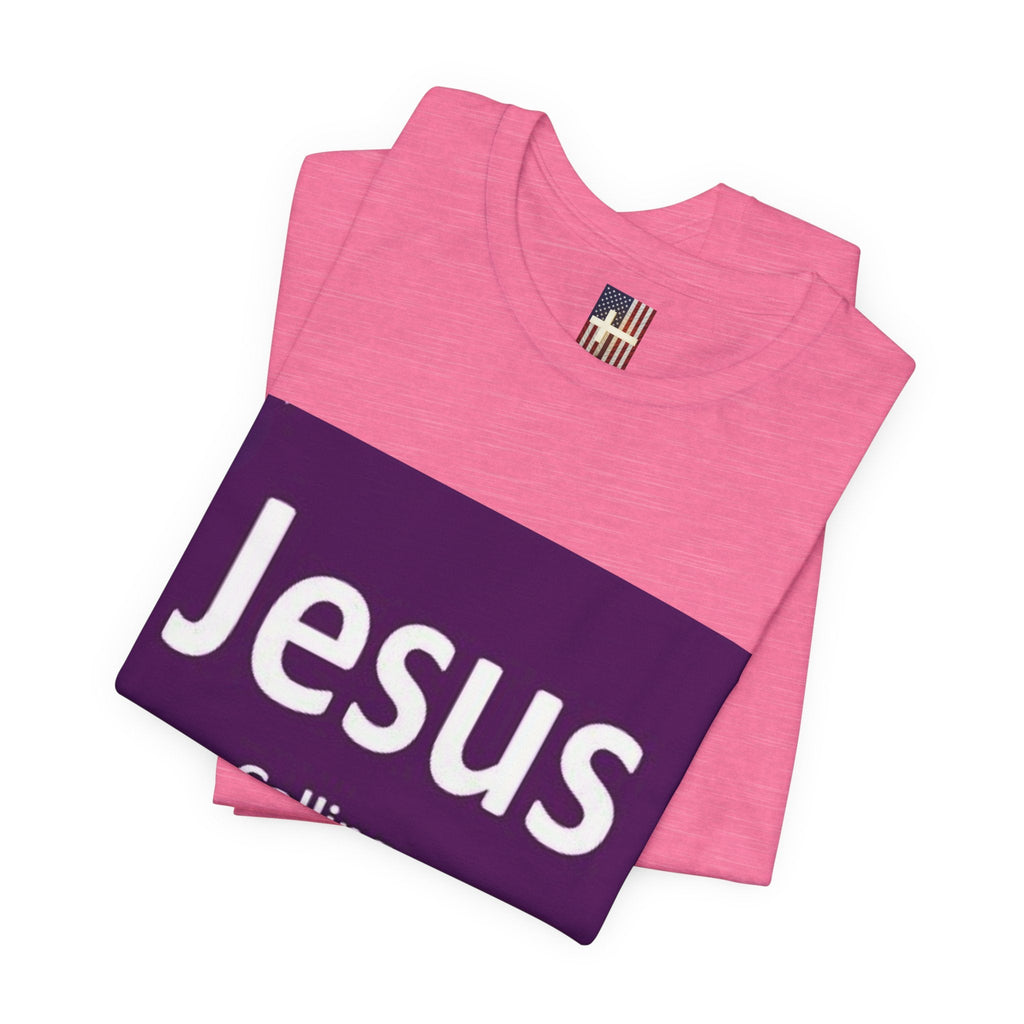 Jesus Calling T-shirt – Funny Cell Phone Screen Christian T-shirt for Divine Connection & Faith Humor Printify