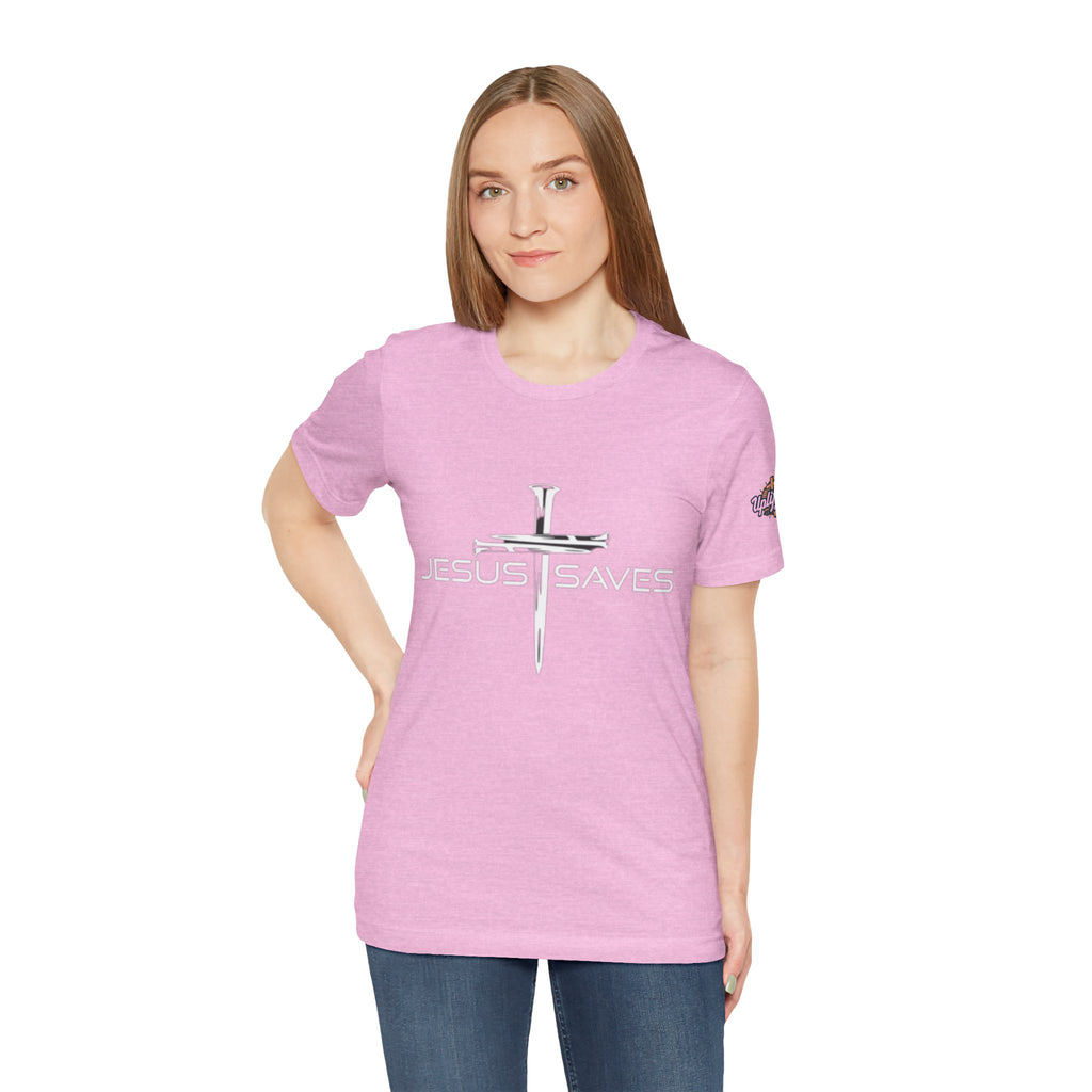 Copy of Jesus Saves T-shirt – 3 Nails Crucifix Cross Christian T-shirt for Redemption Faith & Bold Salvation