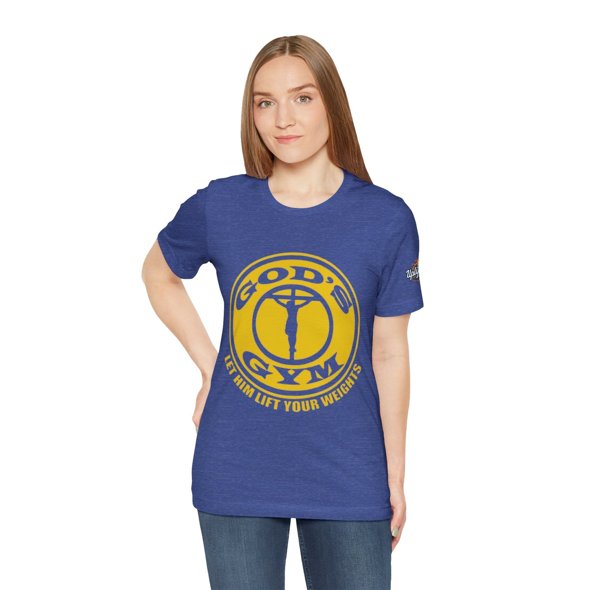 God's Gym T-Shirt — "Let Him Lift Your Weights" Christian Fitness Tee Printify