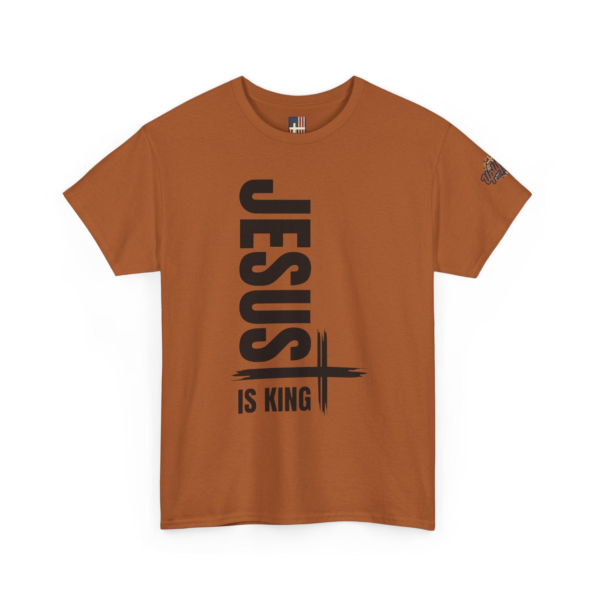 Jesus Is King T-shirt | Modern Typographic Cross Christian T-shirt Printify