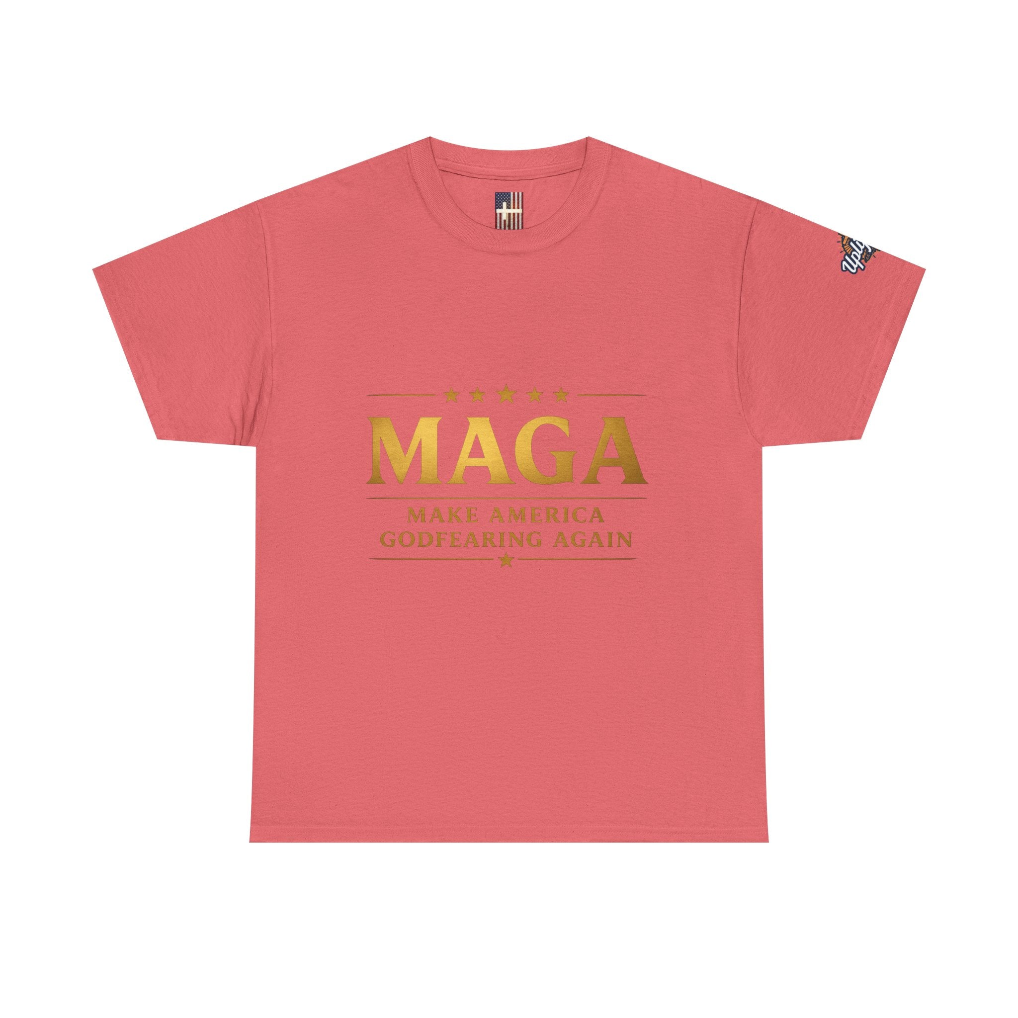 MAGA Gold Letter T-Shirt — "Make America Great Again" Printify