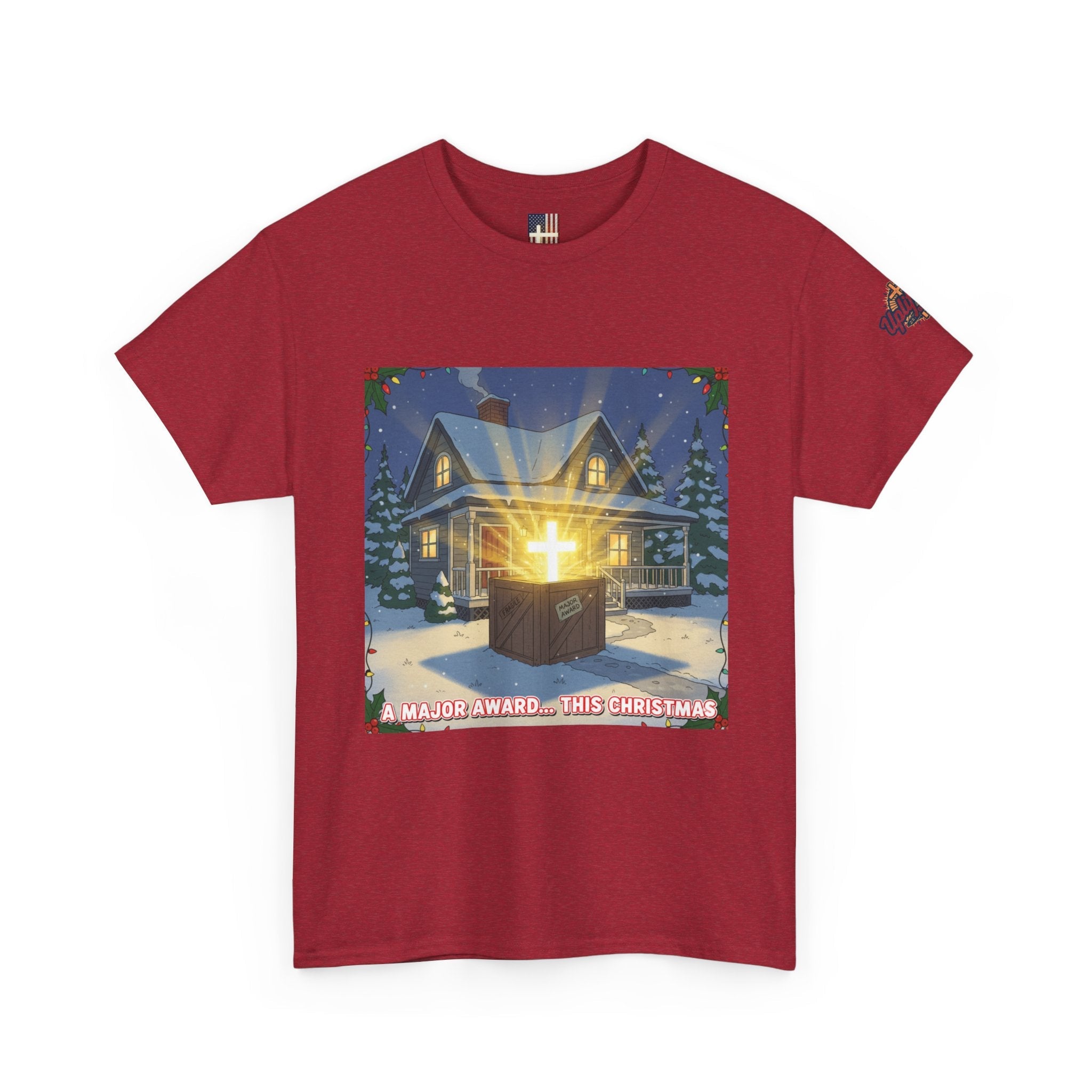 A Major Award This Christmas T-shirt – Fragile Leg Lamp Parody Cross Unboxing Christian T-shirt for Hilarious Faith & Holiday Glow Printify