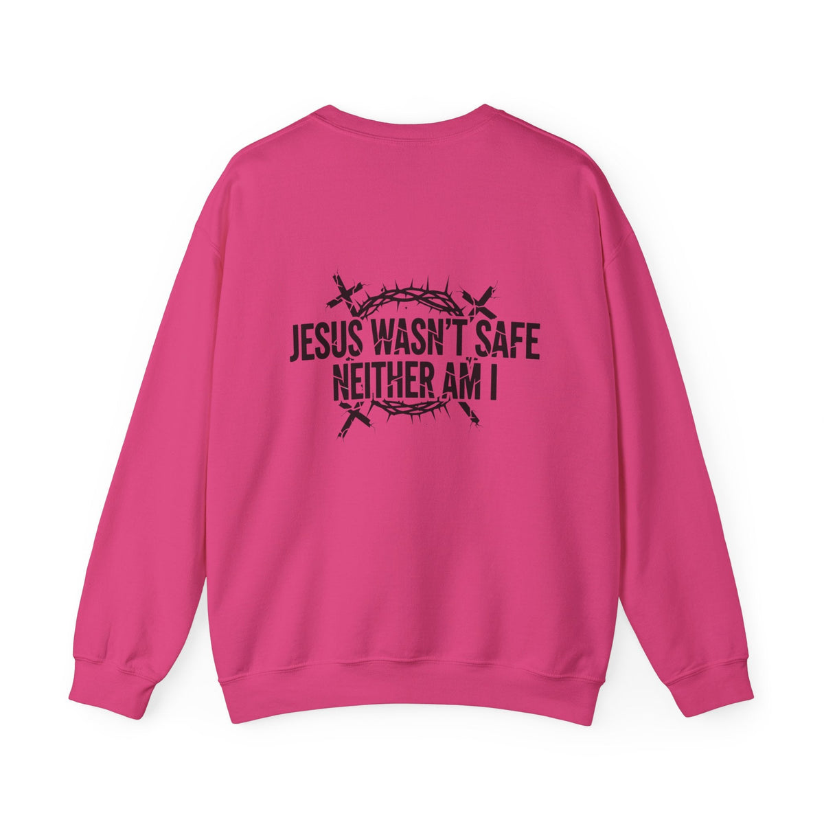 ⚡ Jesus Wasn’t Safe – Neither Am I | Bold Christian Sweatshirt | Storm-Walking Faith Tee | Minimalist Black & White Design | Uplifted Gear Printify