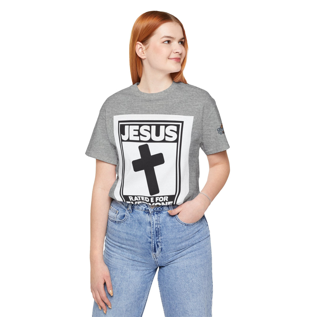 Jesus, Rated E for Everyone T-shirt - Gamer Faith T-shirt - Christian Video Game Parody Printify