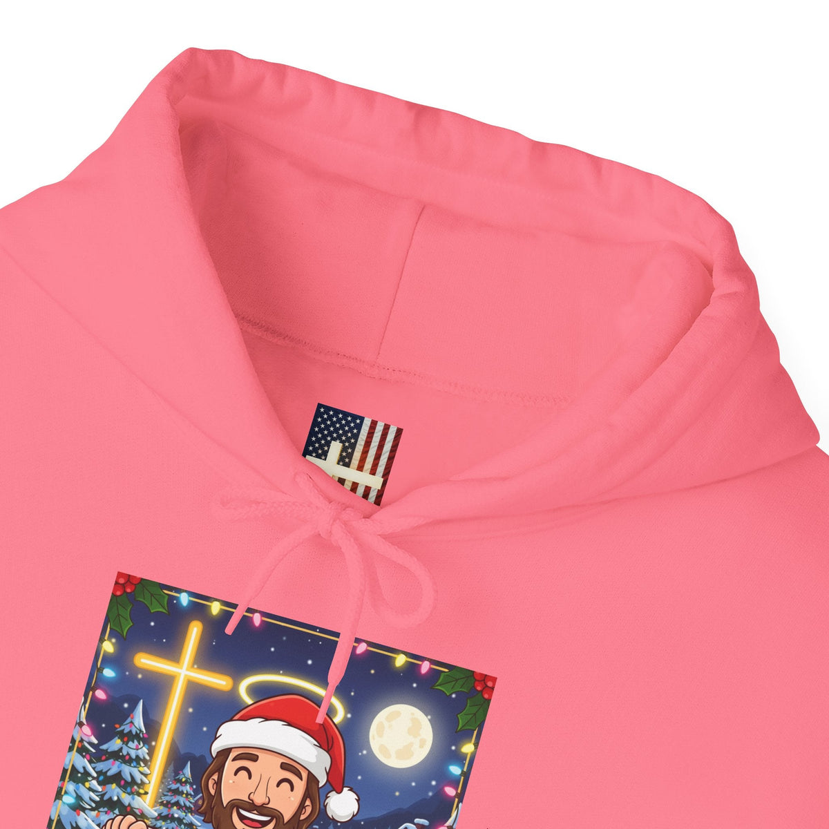 🎄 Make Christmas Great Again – Funny Christian Hoodie | Jesus Holding Banner | Faith-Based Holiday Parody Tee | Uplifted Gear Printify