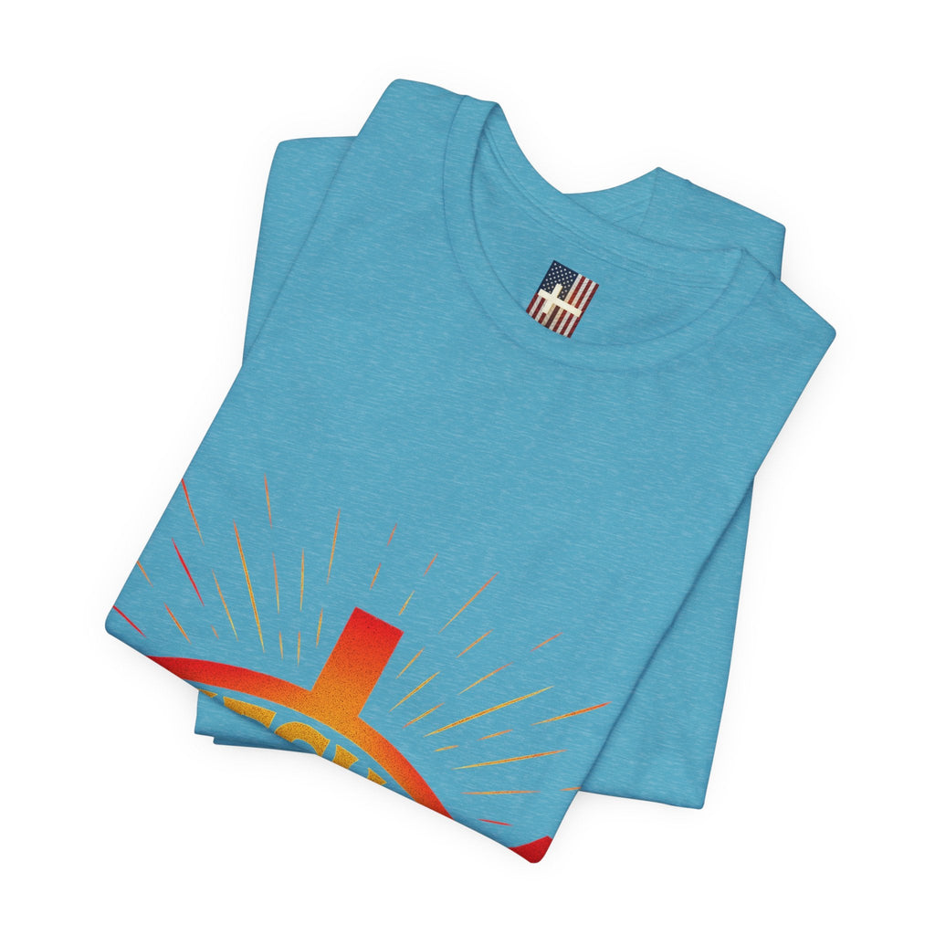 Jesus Ichthys T-shirt – Christian Fish Symbol with Cross & Jesus Inscription T-shirt for Eternal Faith & Streetwear Printify