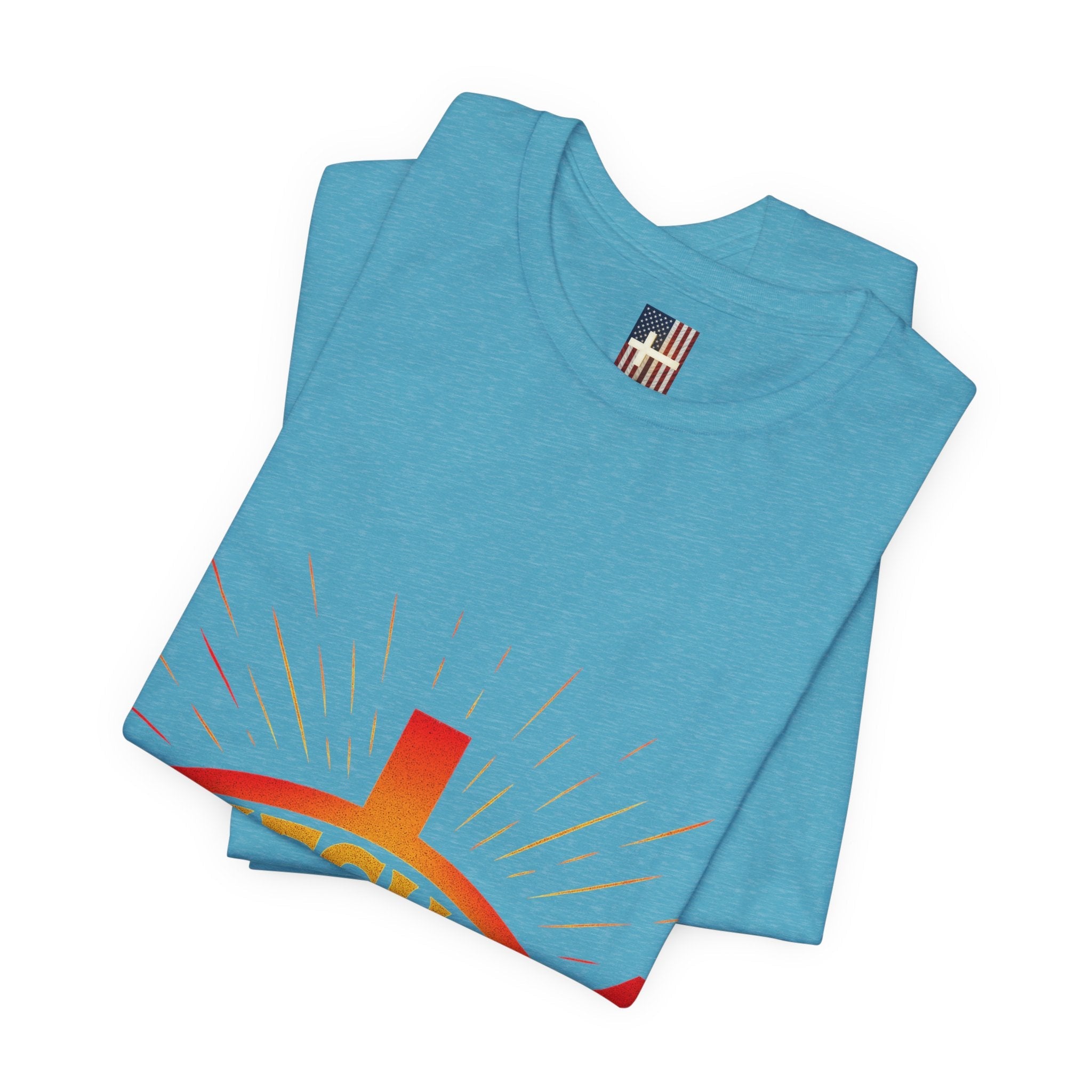Jesus Ichthys T-shirt – Christian Fish Symbol with Cross & Jesus Inscription T-shirt for Eternal Faith & Streetwear Printify