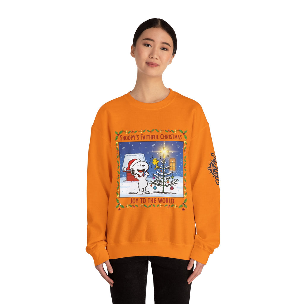 🎄 Faithful Christmas Friends – Christian Holiday Sweatshirt | Festive Tree & Cartoon Duo | Heartwarming Christmas Tee by Uplifted Gear Printify