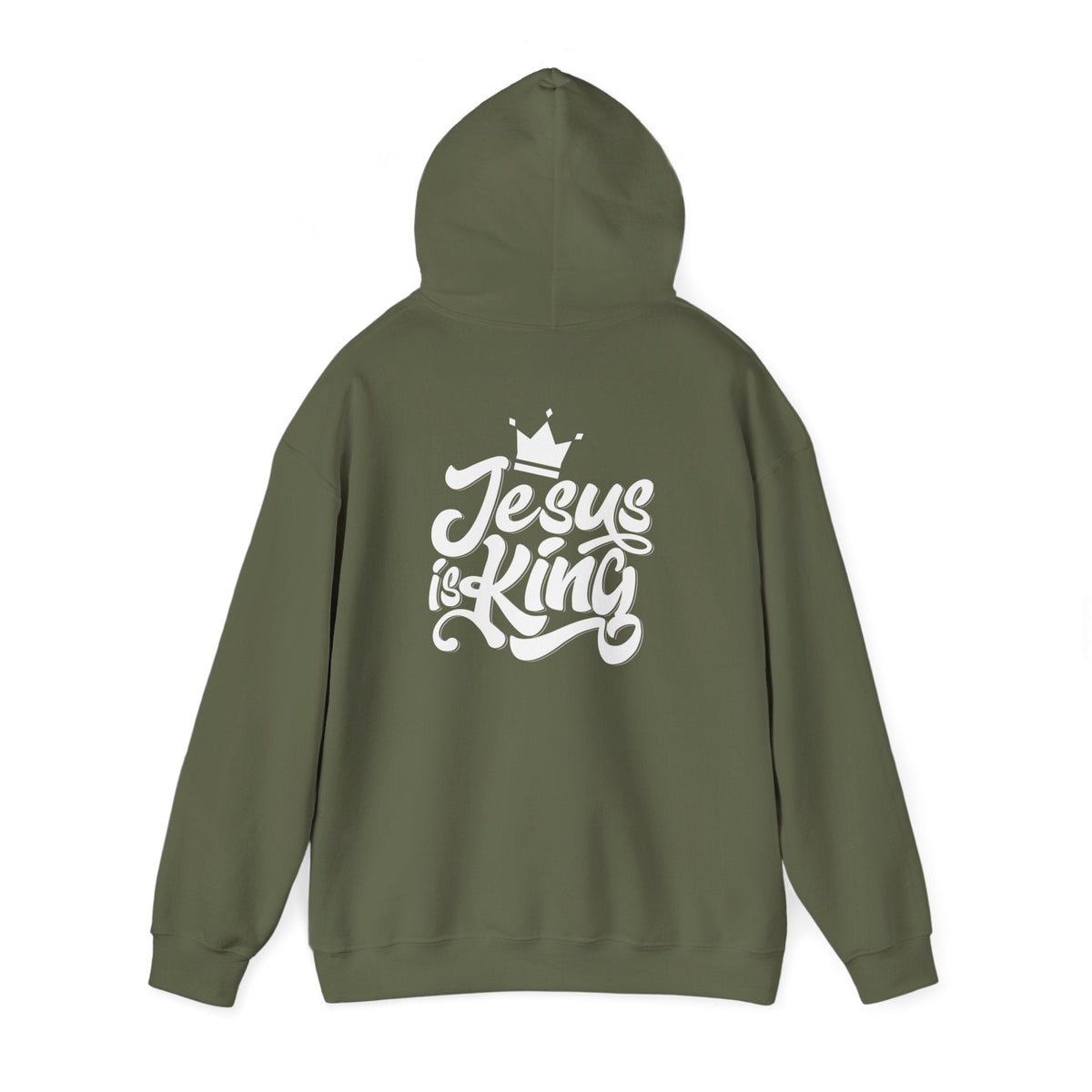 Jesus is King Hoodie – Bold Crown & Cross Christian Sweatshirt for Eternal Reign & Cozy Faith Printify