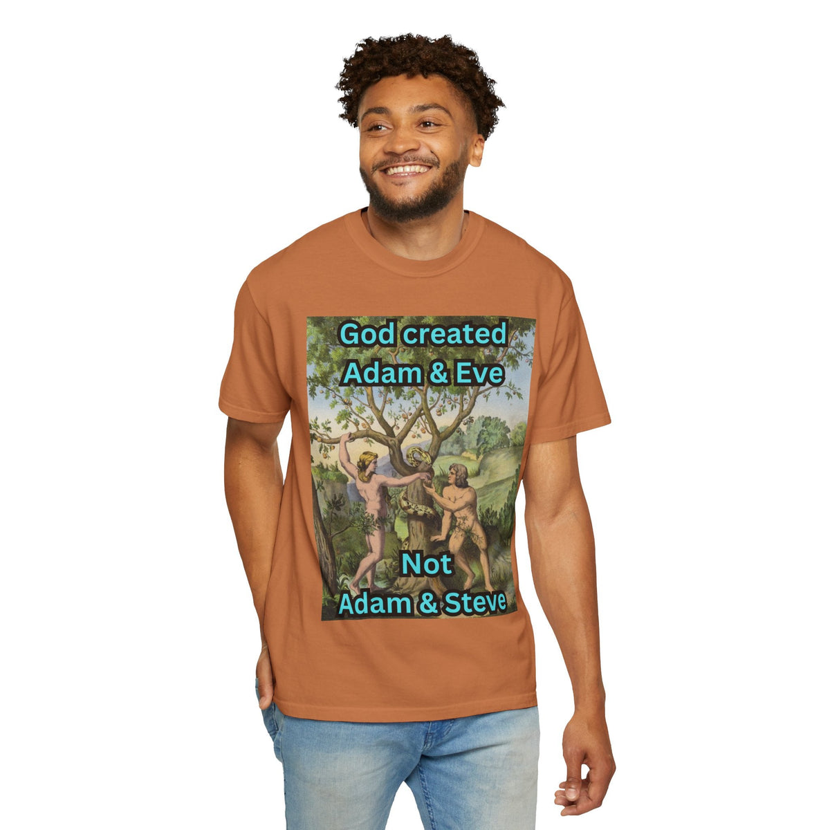 God Created Adam and Eve T-Shirt – Biblical Truth Christian Tee for Bold Faith Printify