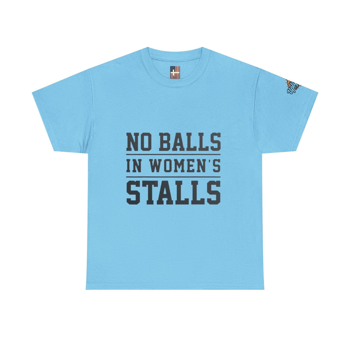 No Balls in Women's Stalls Retro Protest T-Shirt Printify