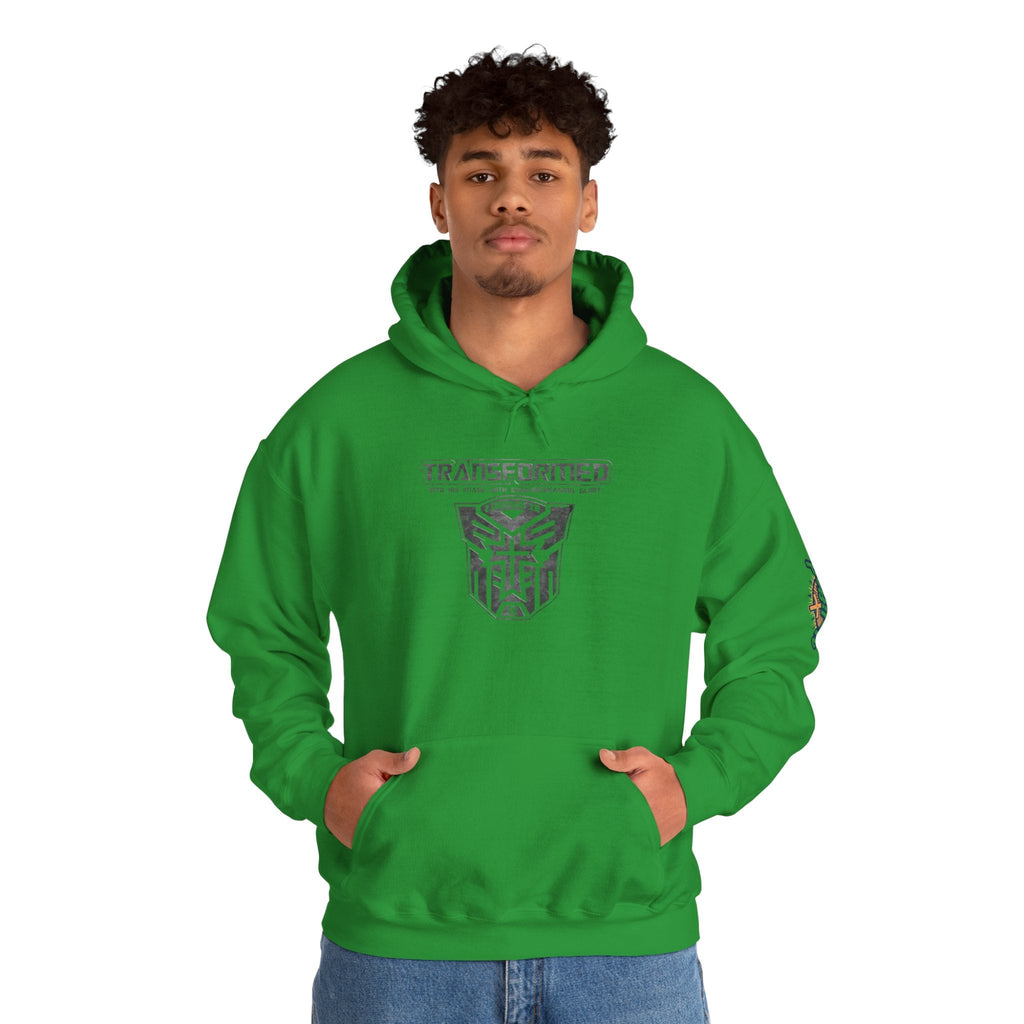 Transformer Logo Christian Hoodie | 2 Corinthians 3:18 Bible Verse Hoodie Printify