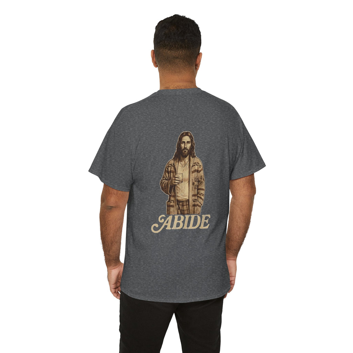 Abide Vintage Jesus Tee — "The Dude" Graphic Christian T-Shirt Printify