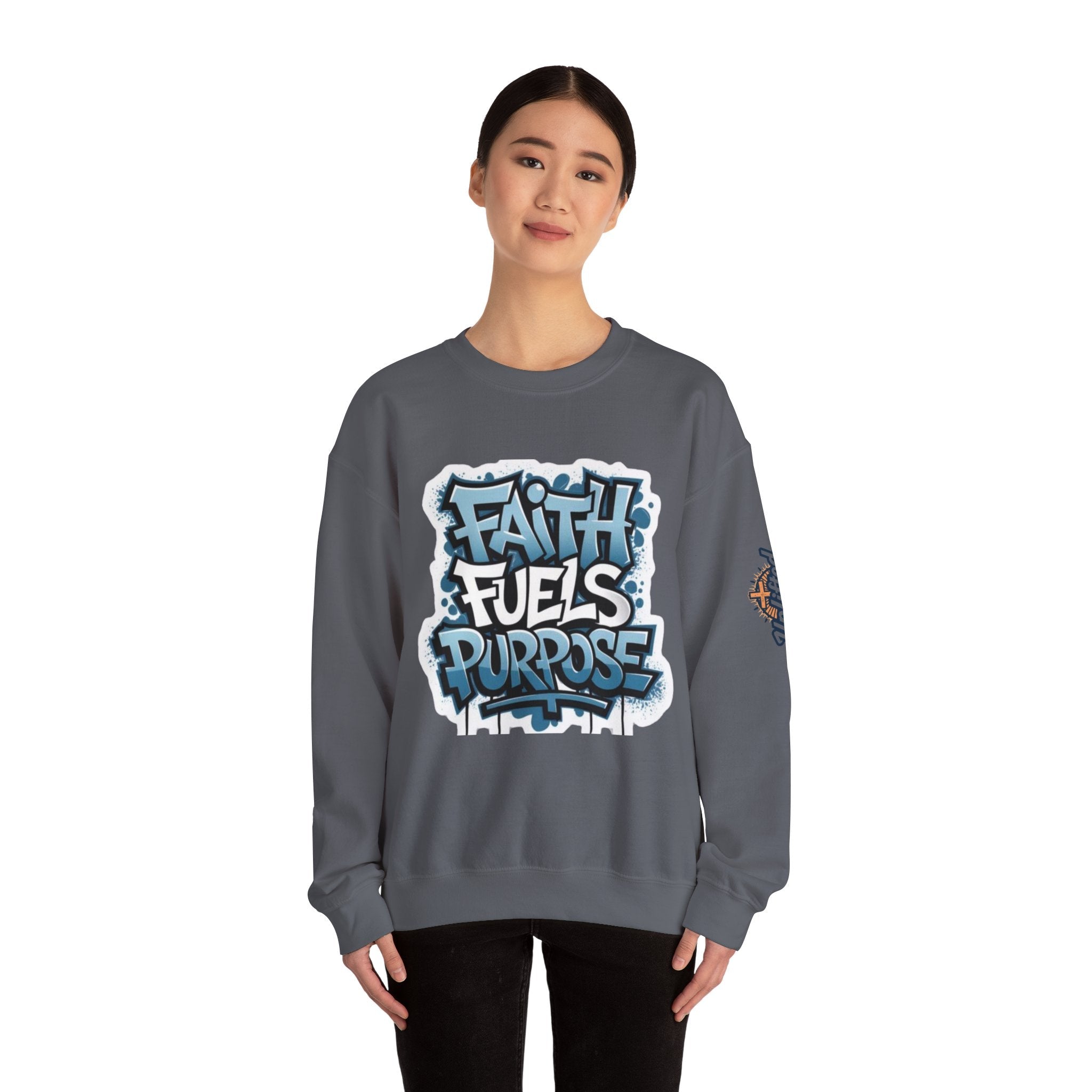 Faith Fuels Purpose Sweatshirt – Inspirational Christian Sweatshirt for Divine Drive & Unstoppable Belief Printify