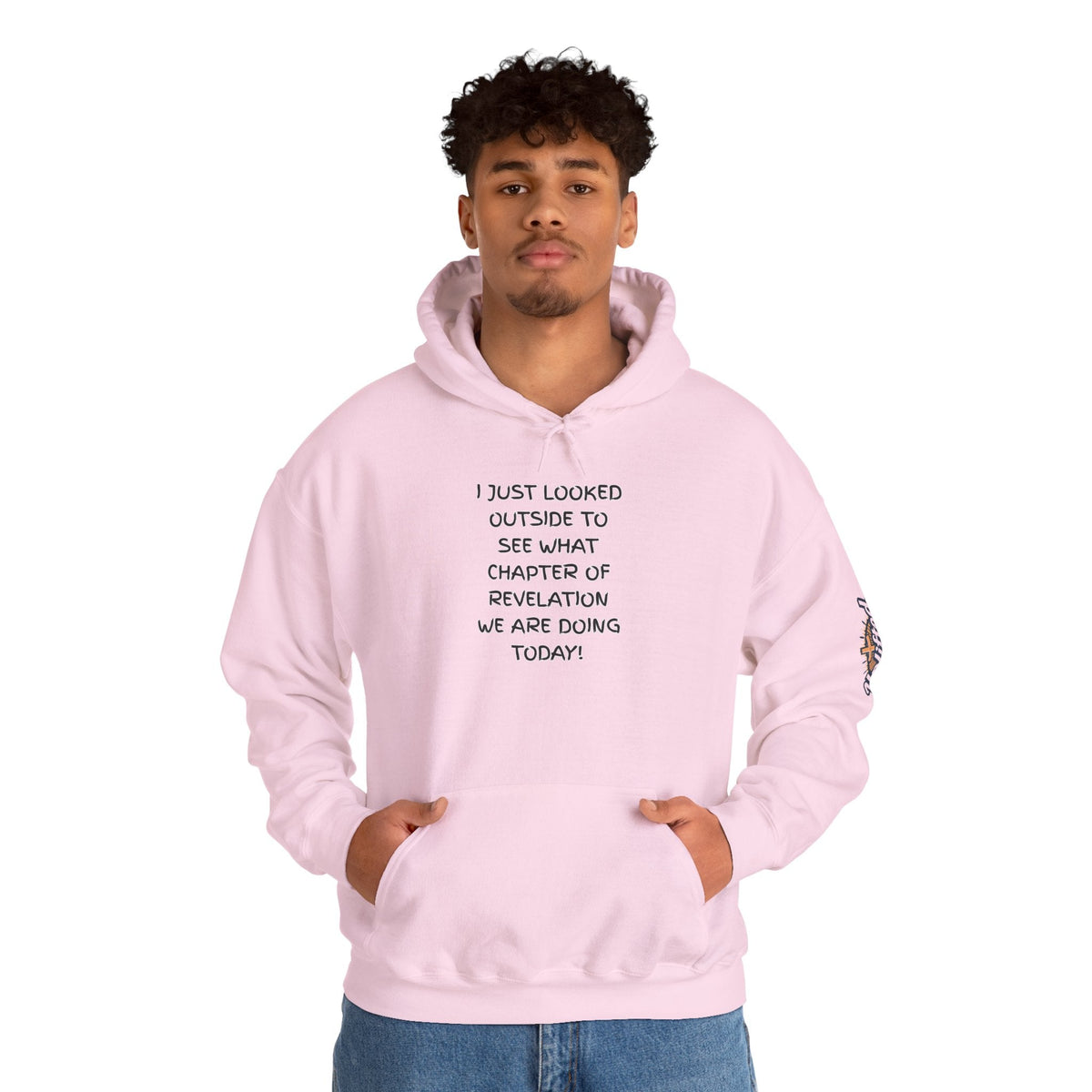 What Chapter of Revelation Hoodie – I Looked Outside My Window Christian Sweatshirt for End Times Humor & Faith Printify