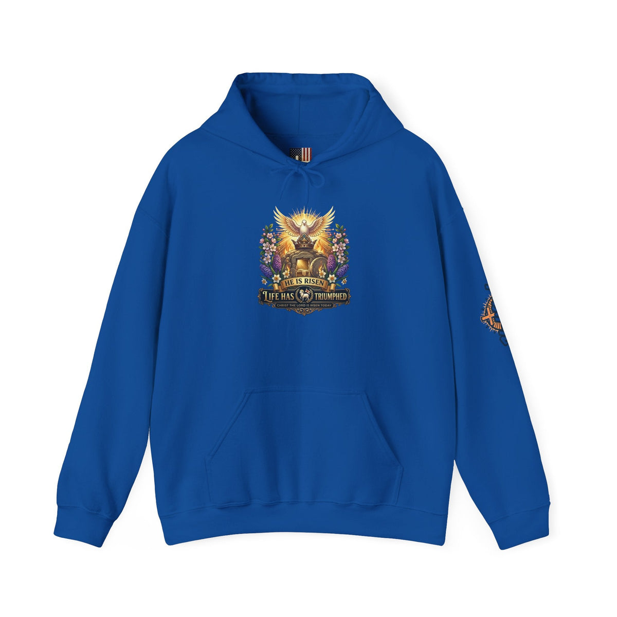 He Is Risen "Life Has Triumphed" Hoodie — Easter Resurrection Christian Hoodie Printify
