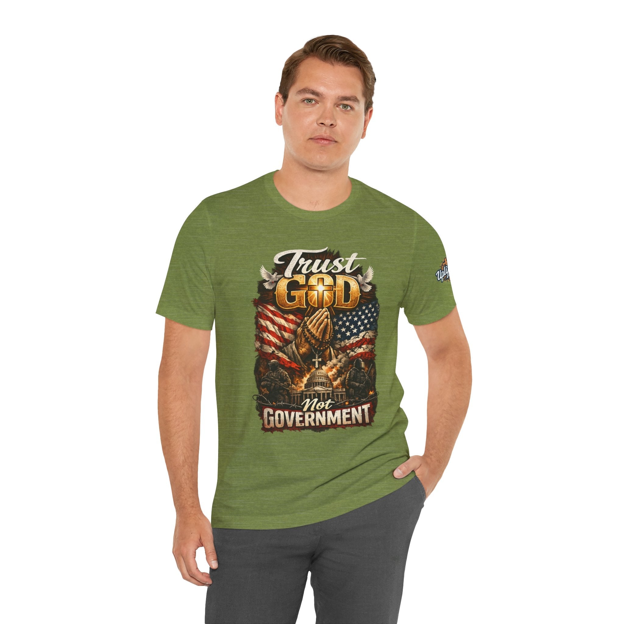Trust God Not Government T-Shirt — Vintage Patriotic Christian Tee Printify