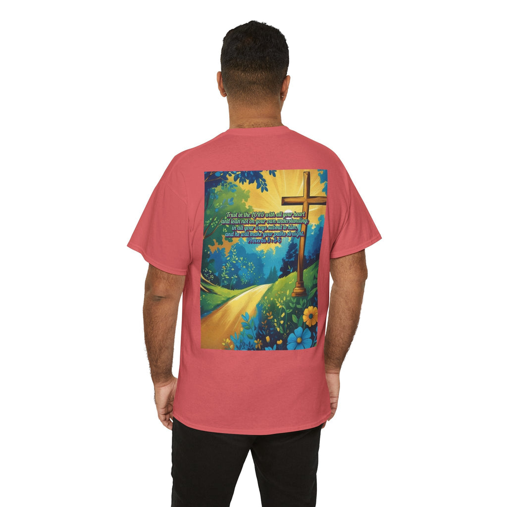Trust in The Lord Proverbs 3:5-6 Biblical Design Unisex Heavy Cotton Tee Printify