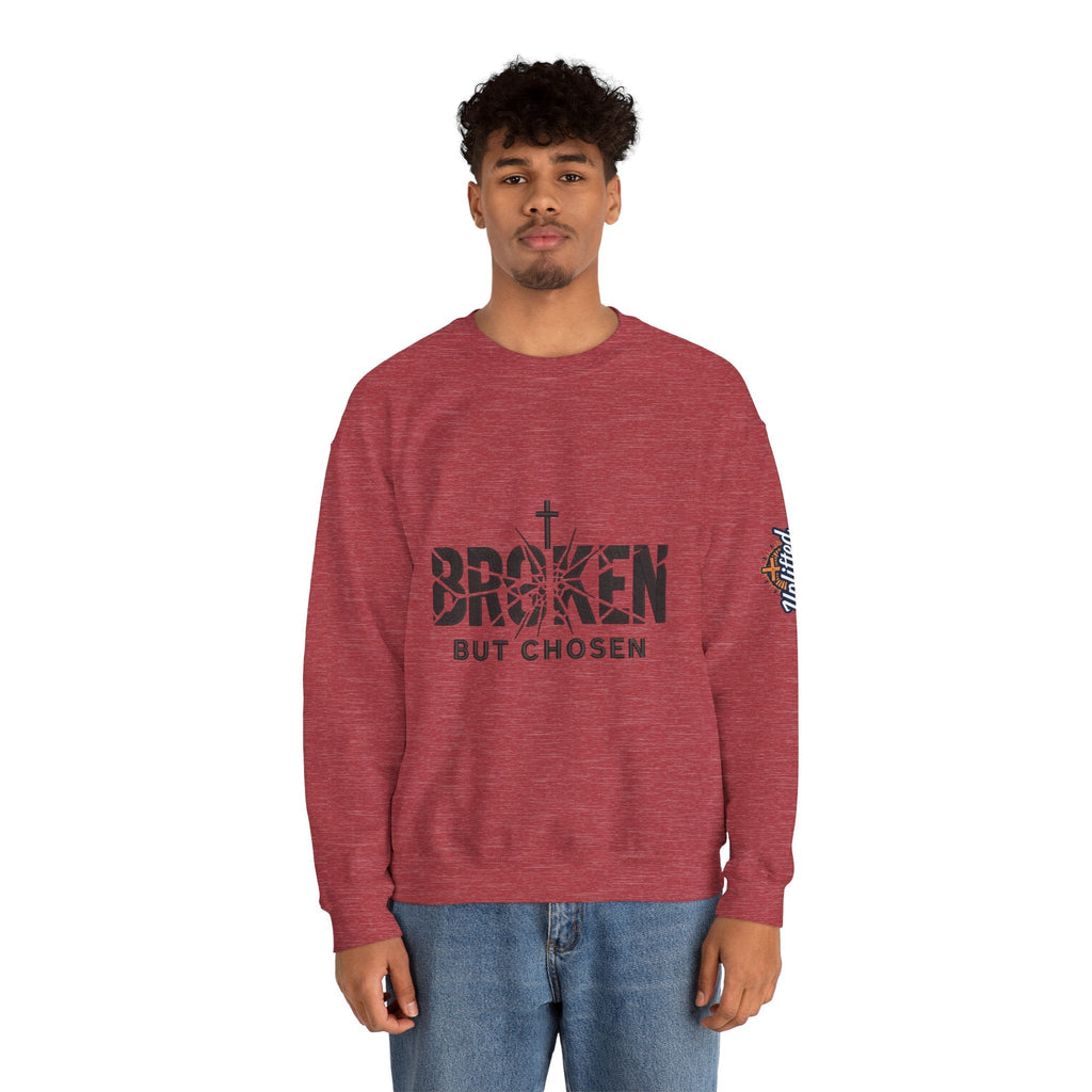 Broken But Chosen Crewneck Sweatshirt Printify