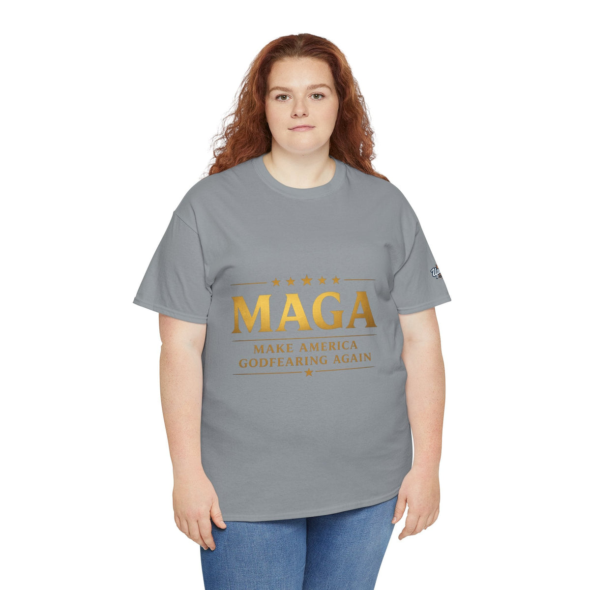 MAGA Gold Letter T-Shirt — "Make America Great Again" Printify